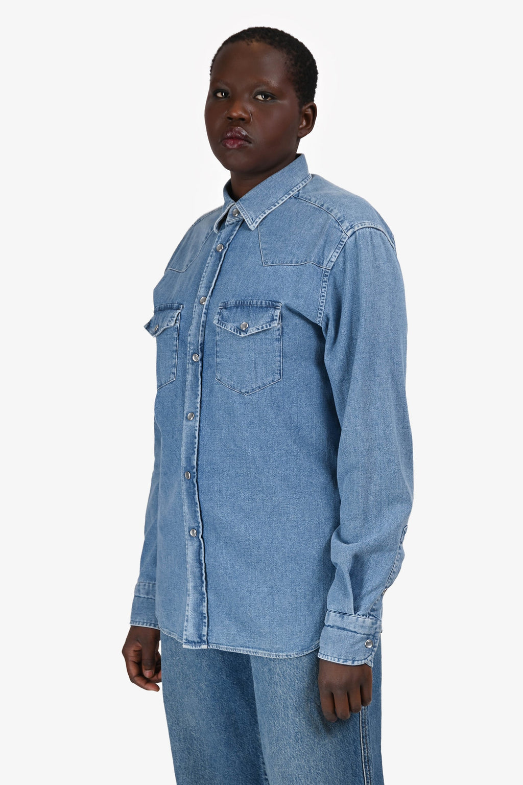 Tom Ford Blue Denim Button Down Shirt Size 41 Mens