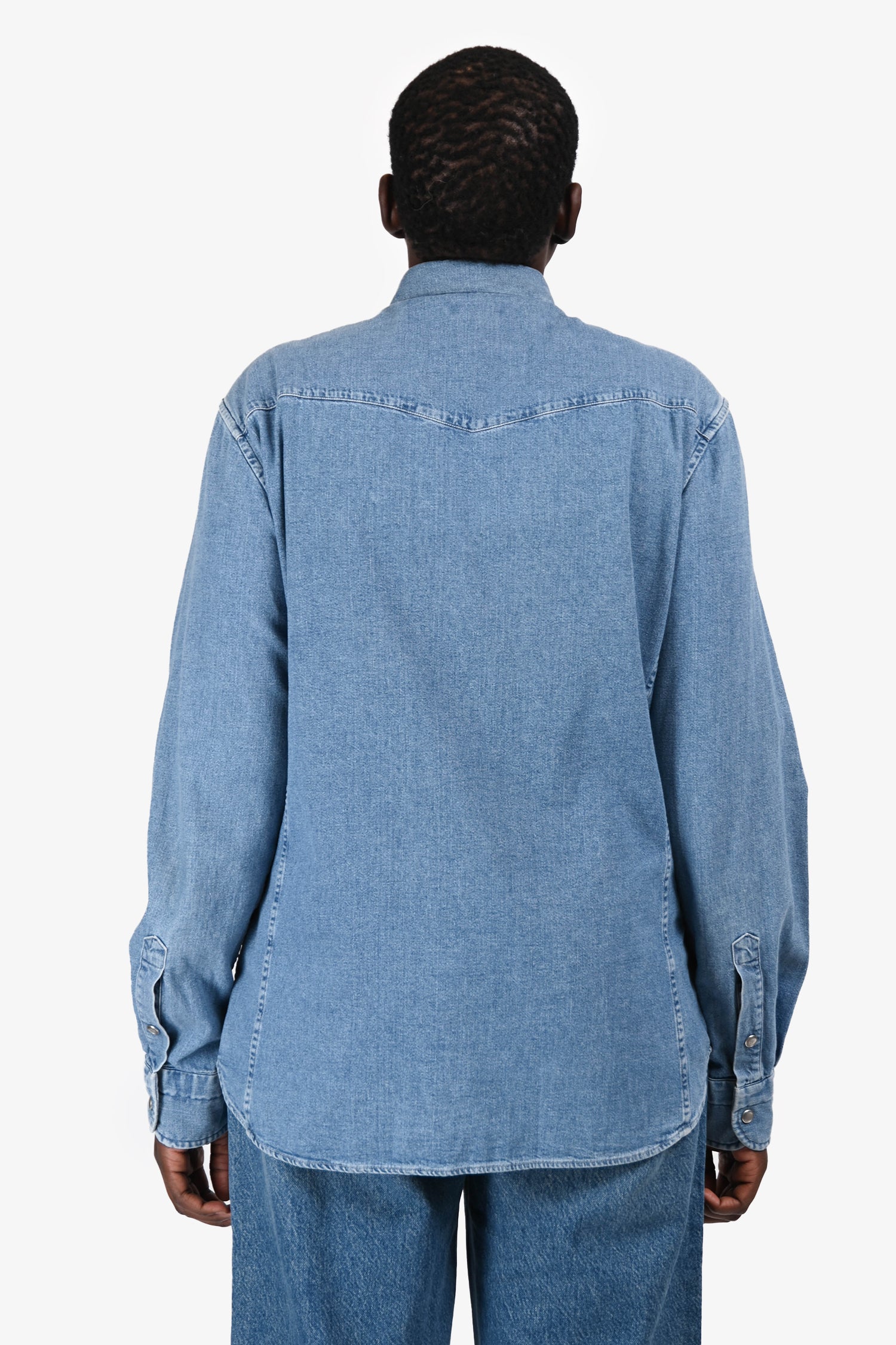 Tom Ford Blue Denim Button Down Shirt Size 41 Mens