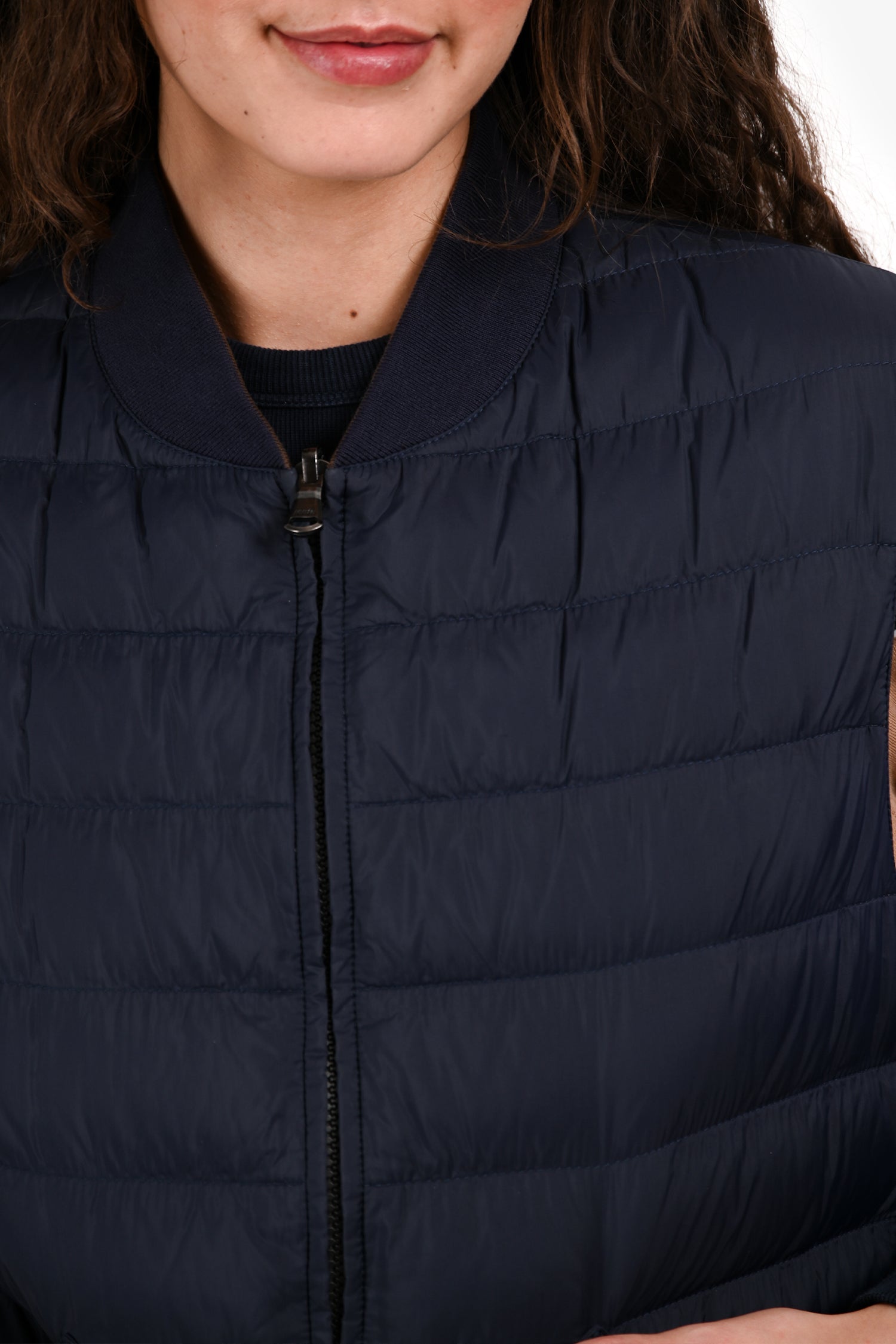 Brunello Cucinelli Blue Nylon Quilted Vest Size S