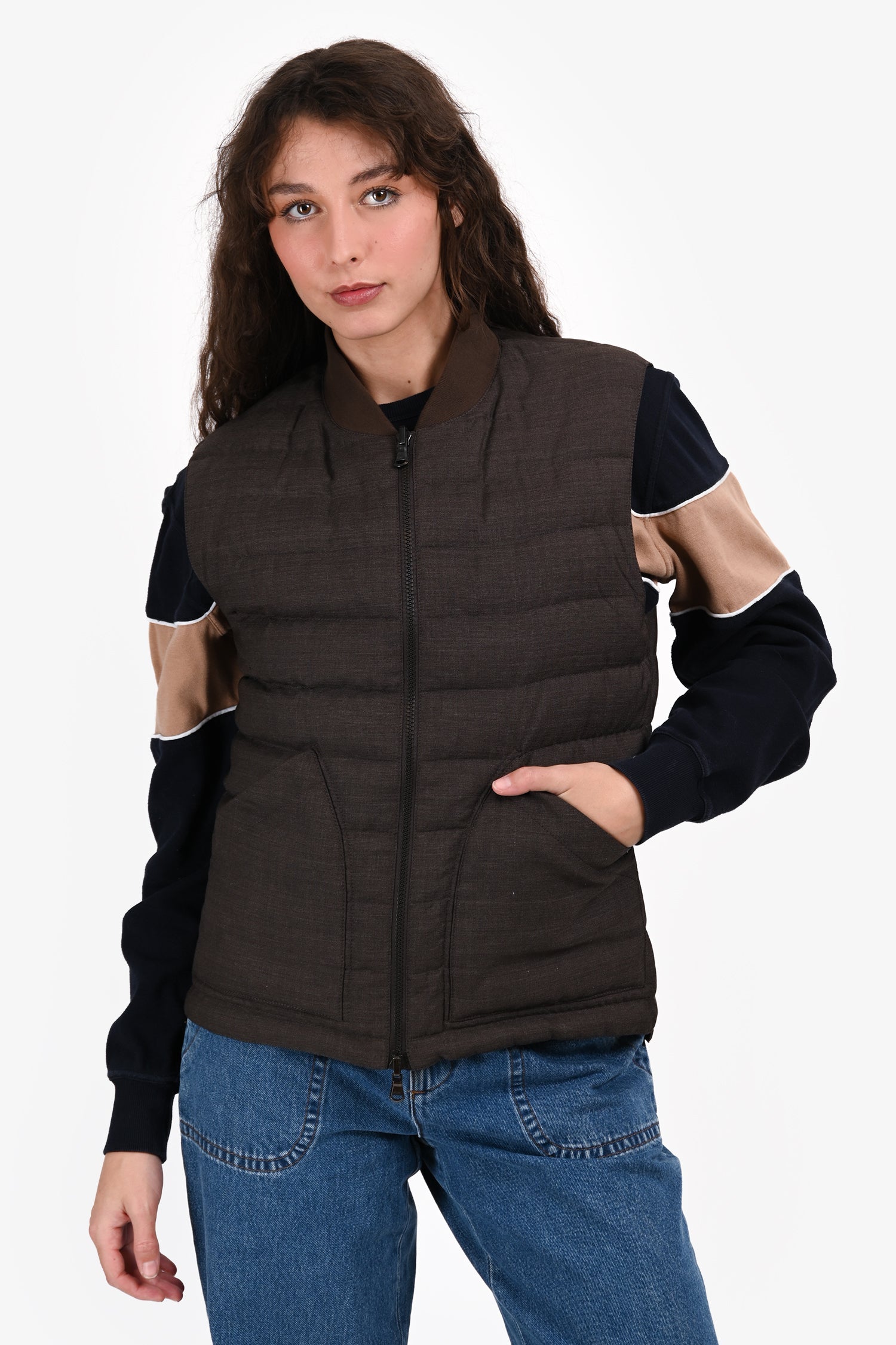 Brunello Cucinelli Blue Nylon Quilted Vest Size S
