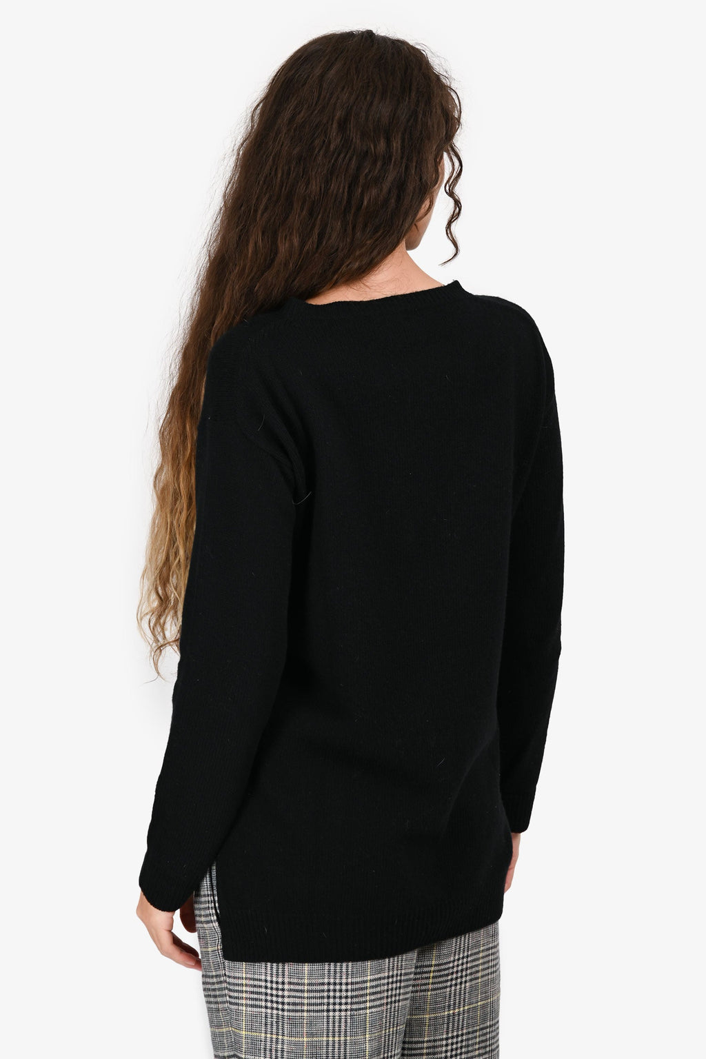 Prada Black Wool/Cashmere Blend Crew Neck Sweater Size 40