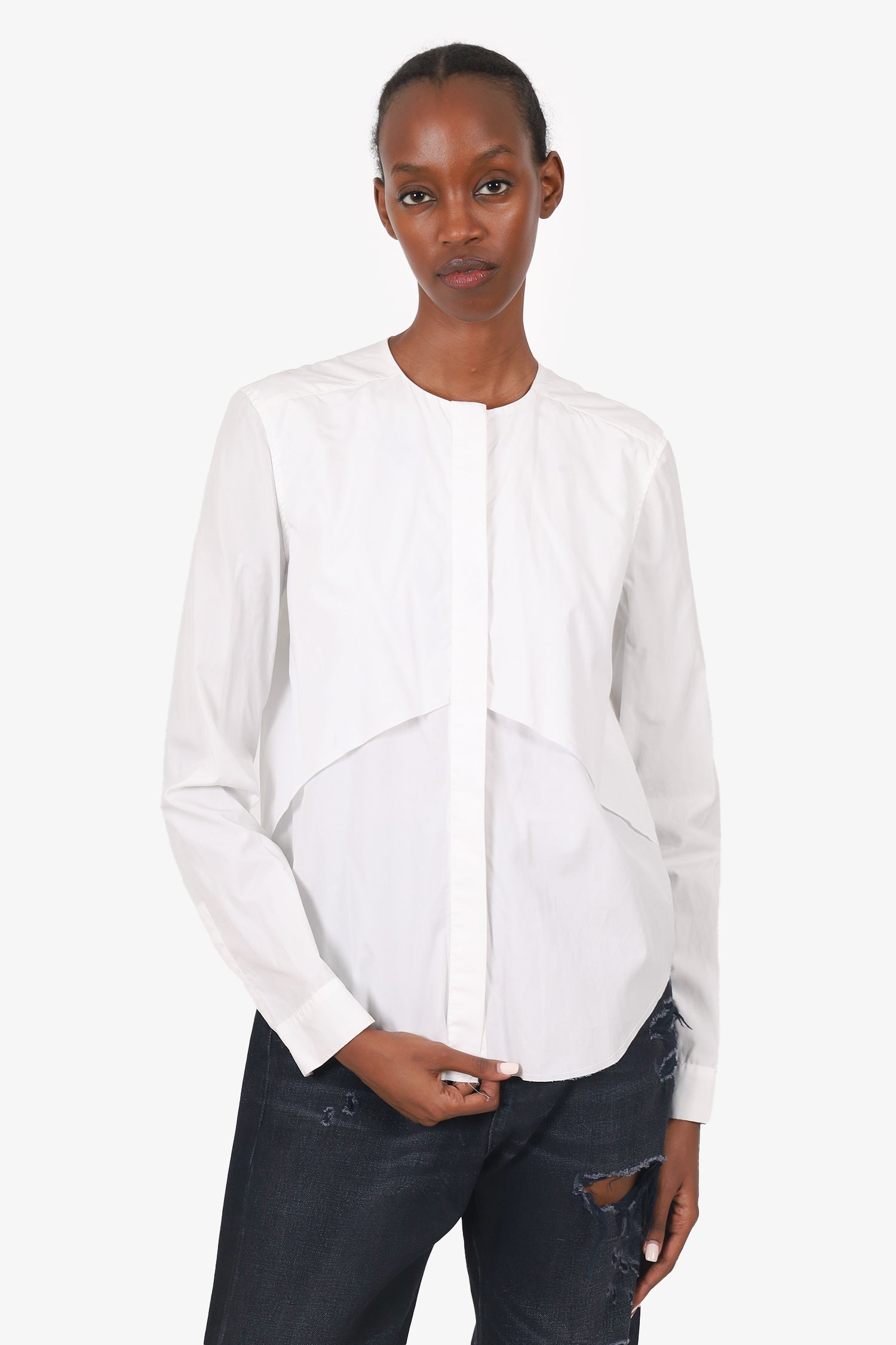 Dion Lee White Open Back Blouse Size 2