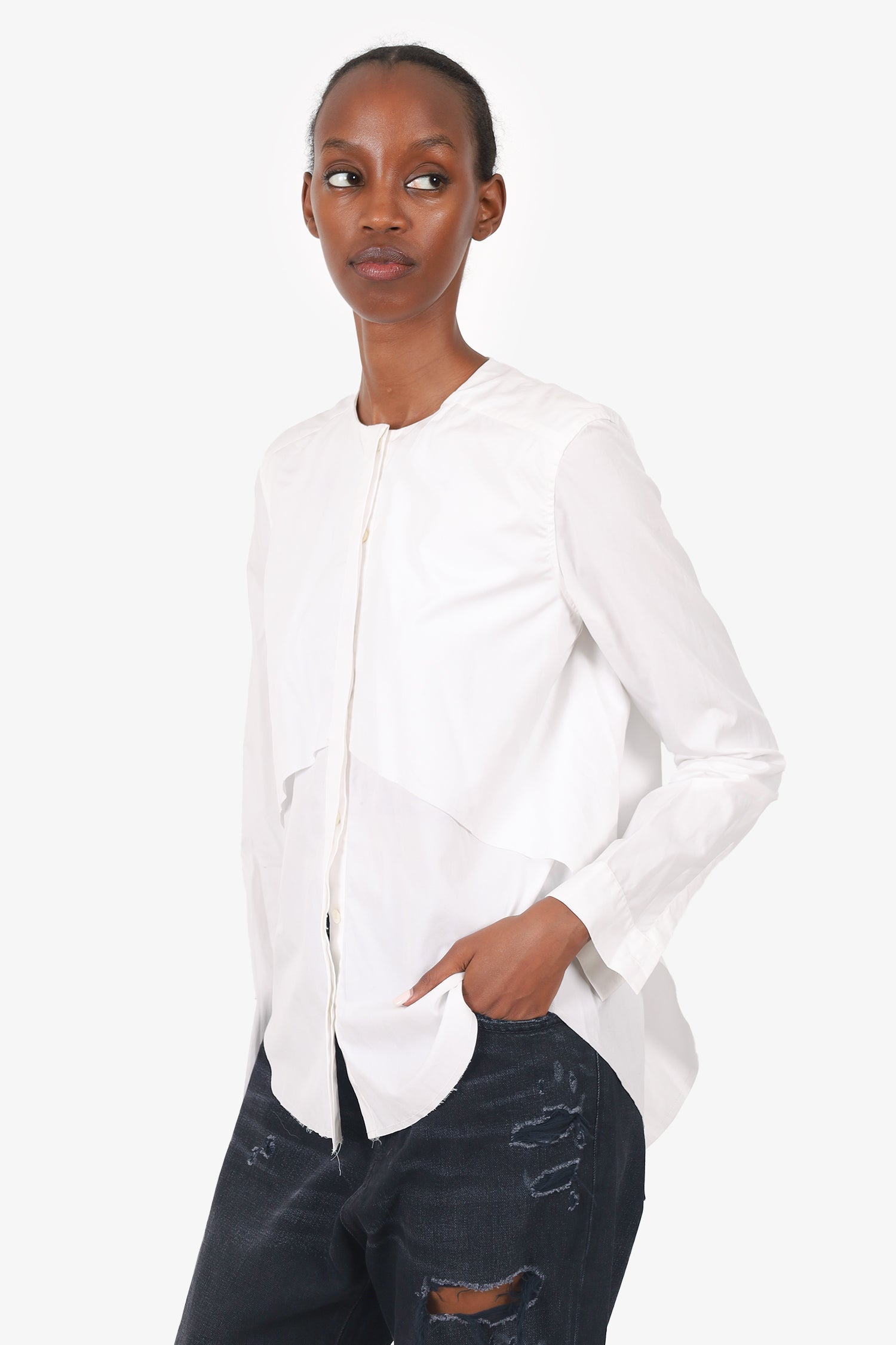 Dion Lee White Open Back Blouse Size 2