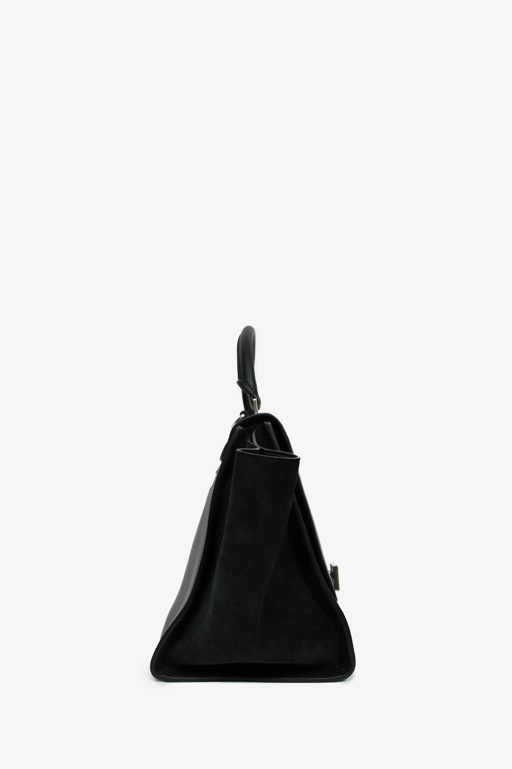Celine Black Leather/Suede Medium 'Trapeze' Bag with Strap