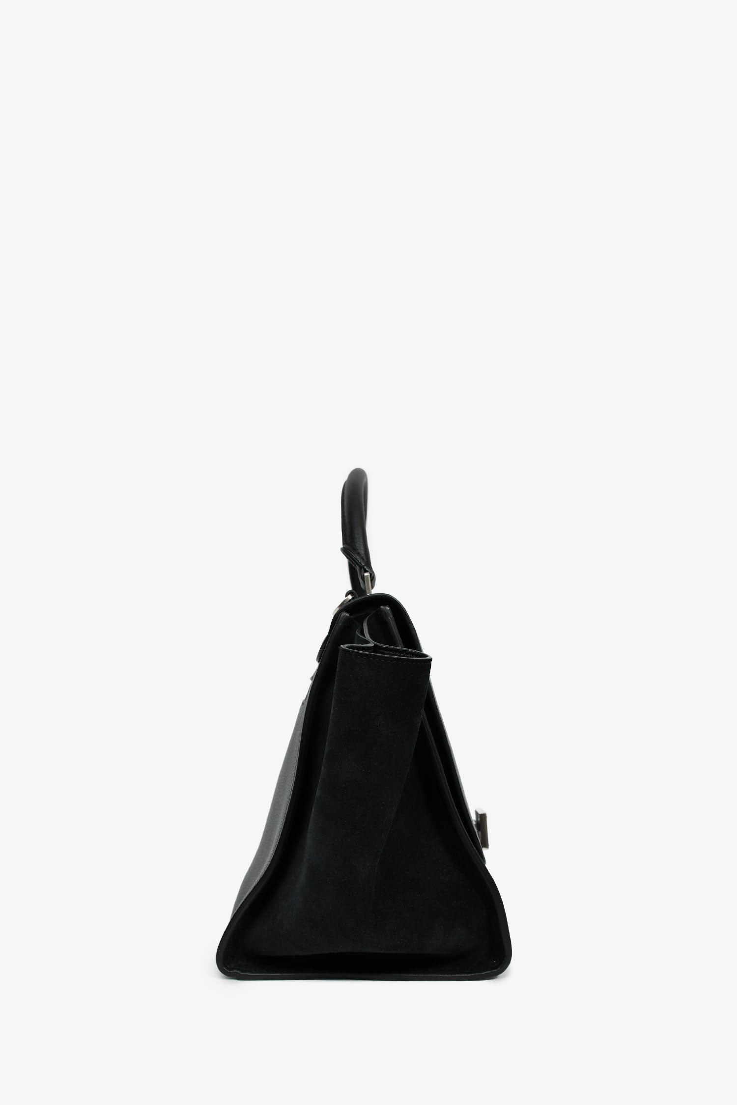 Celine Black Leather/Suede Medium 'Trapeze' Bag with Strap