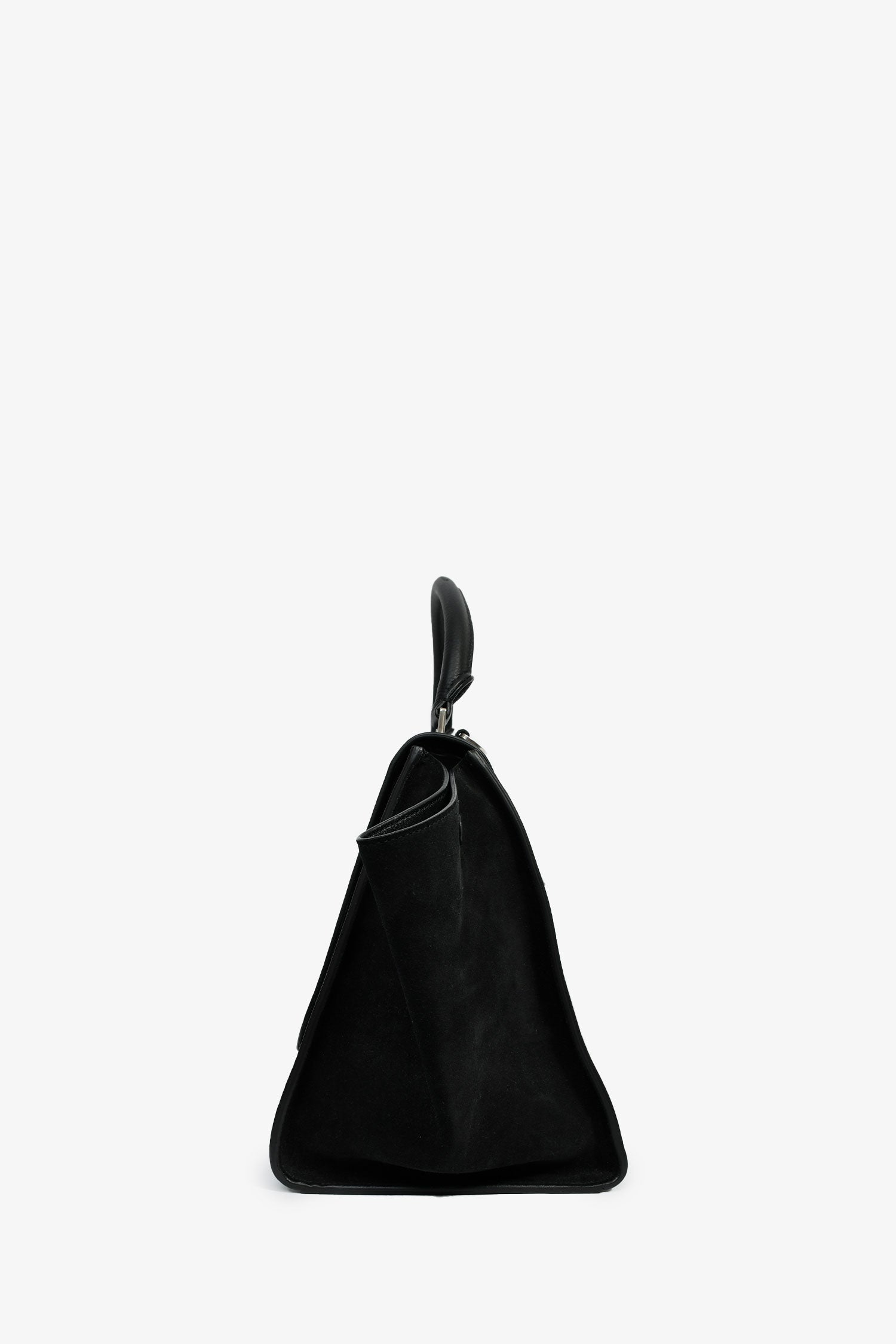 Celine Black Leather/Suede Medium 'Trapeze' Bag with Strap