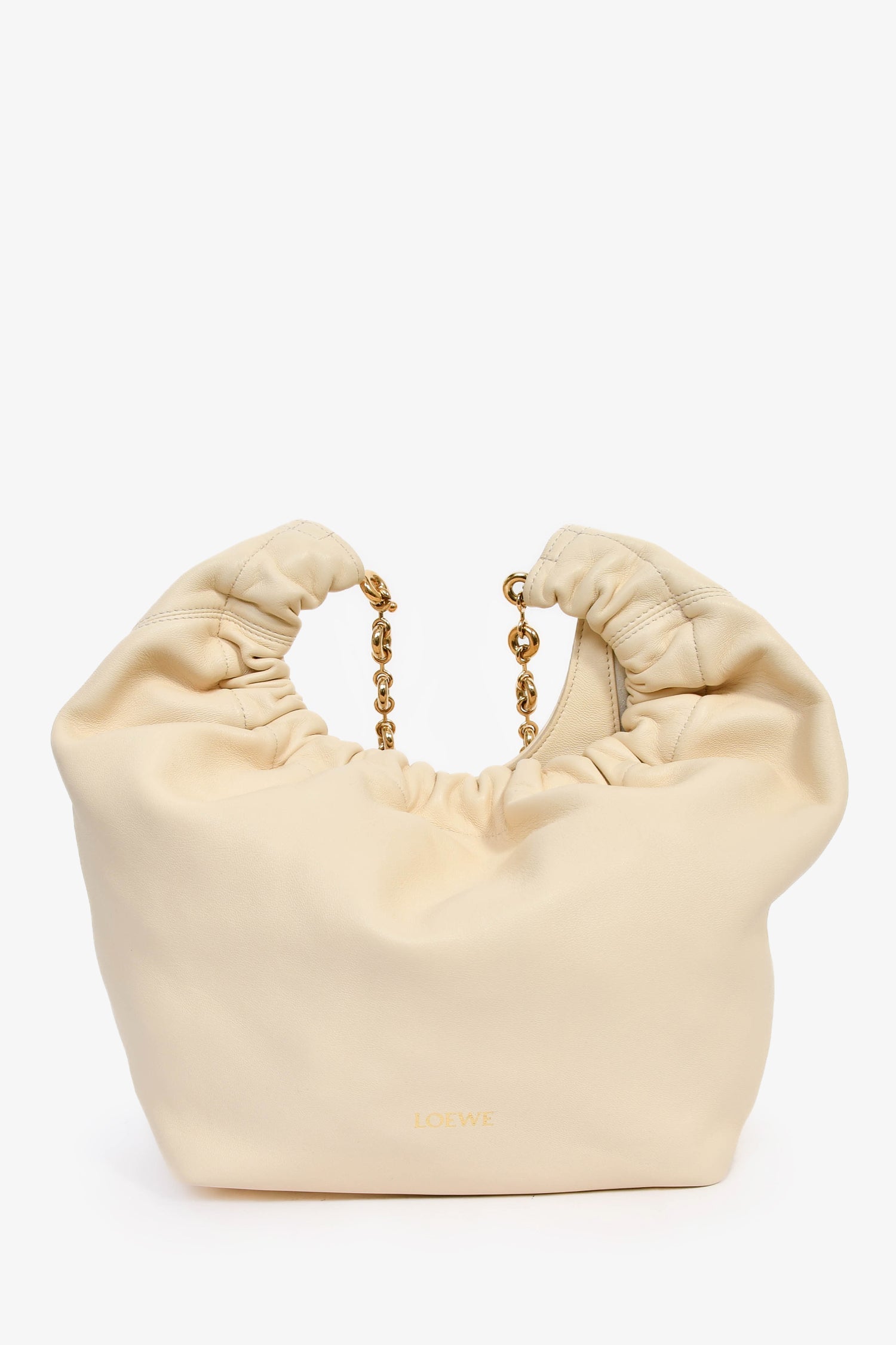 Loewe Cream Leather 'Squeeze' Small Chain Shoulder Bag