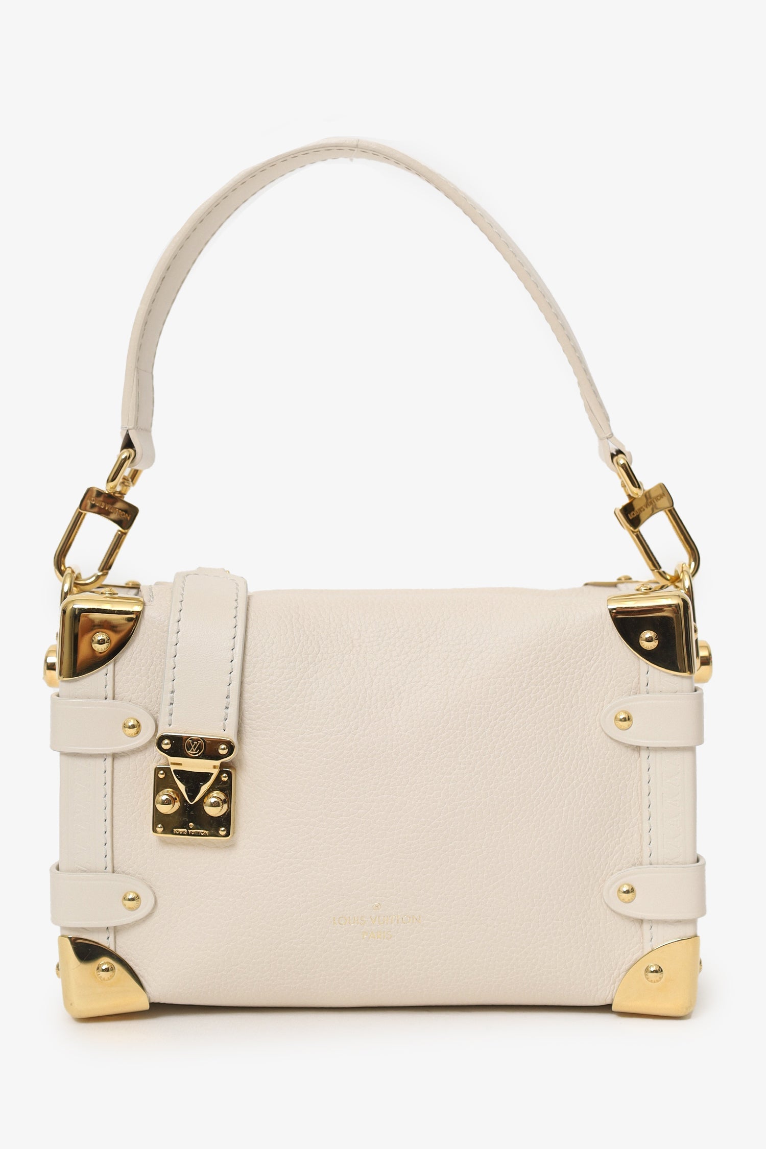 Louis Vuitton Beige Leather Side Trunk PM