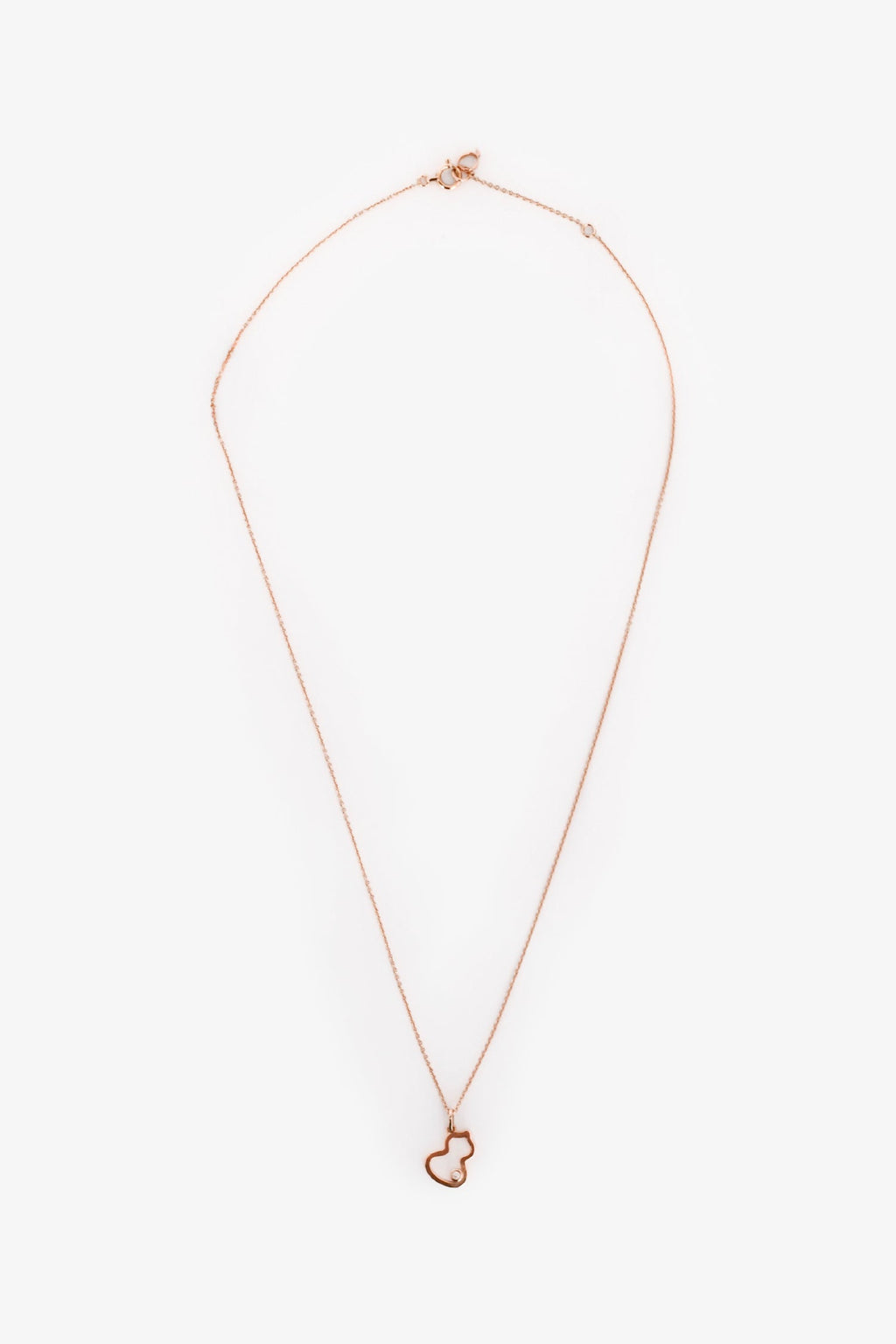 Qeelin 18K Rose Gold Diamond Set Petite Wulu Pendant Necklace