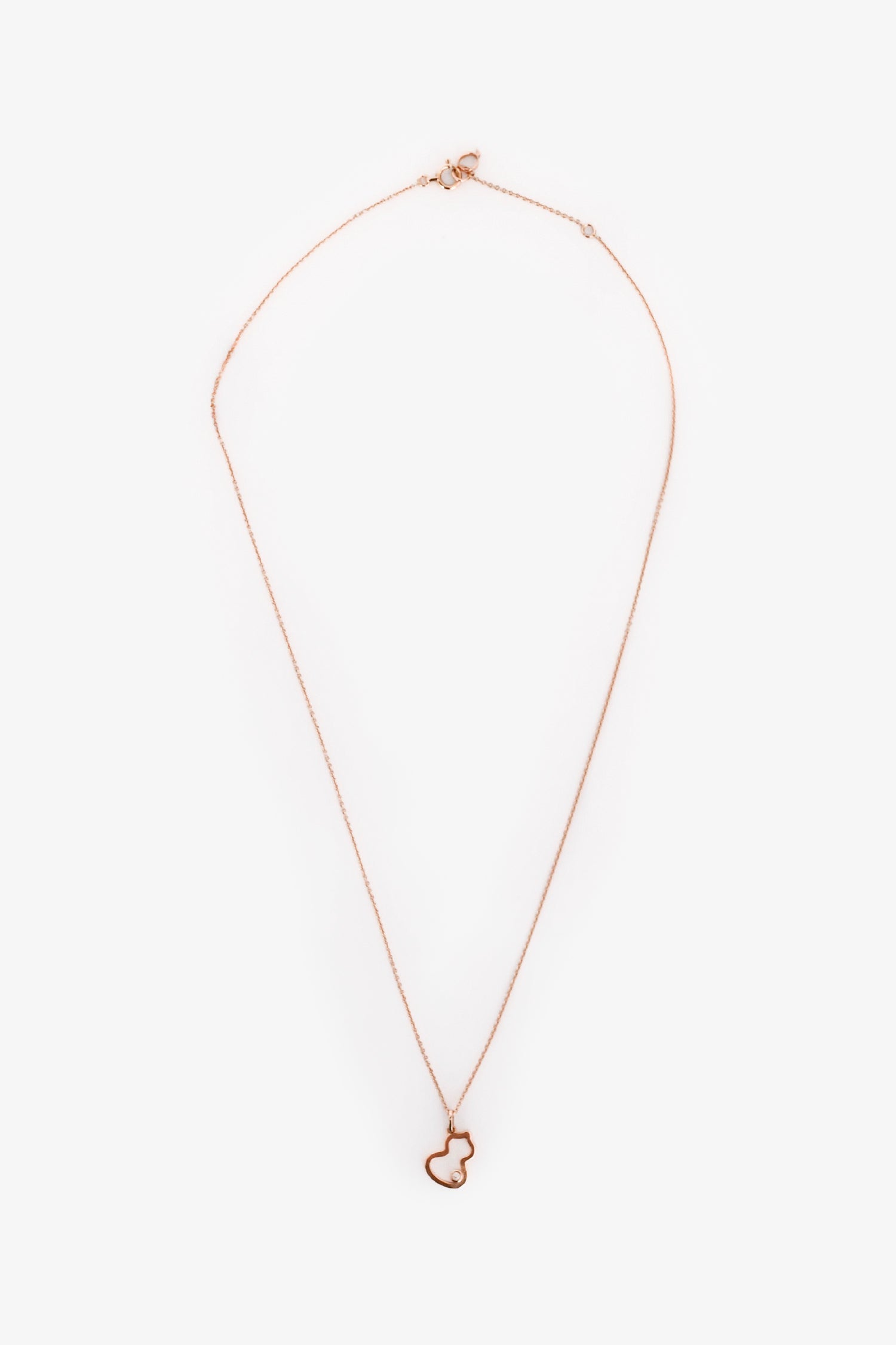 Qeelin 18K Rose Gold Diamond Set Petite Wulu Pendant Necklace