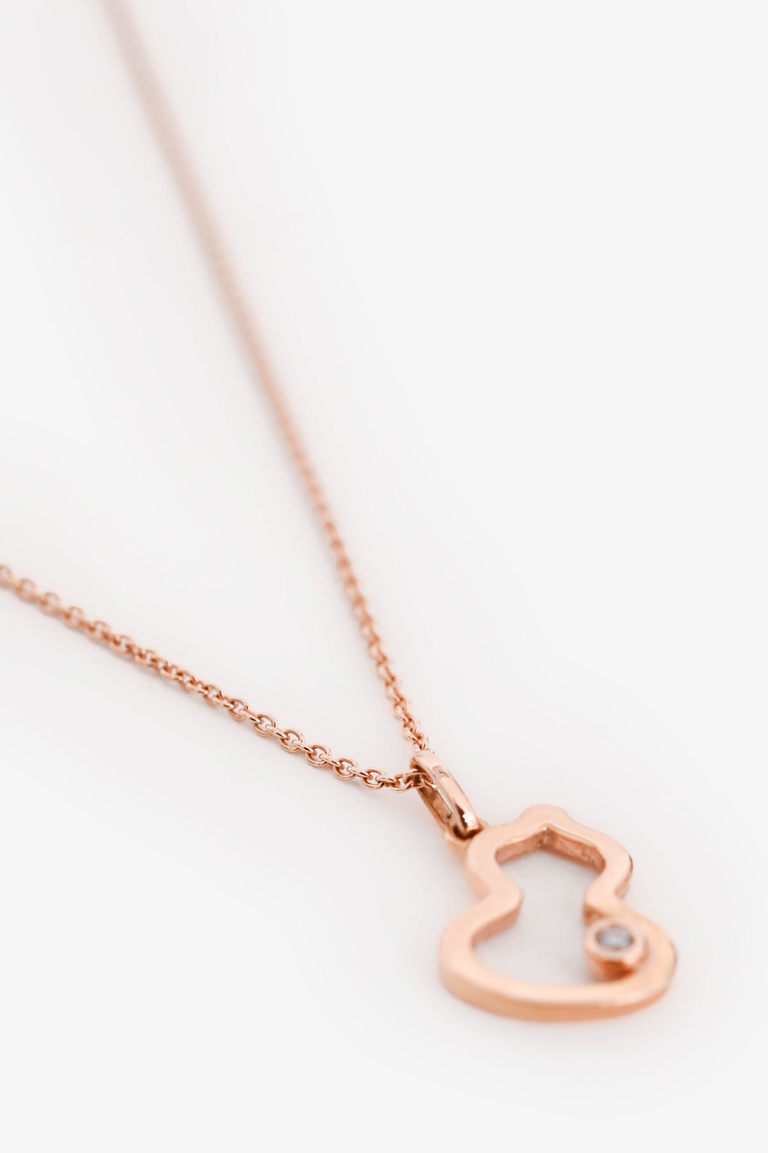 Qeelin 18K Rose Gold Diamond Set Petite Wulu Pendant Necklace