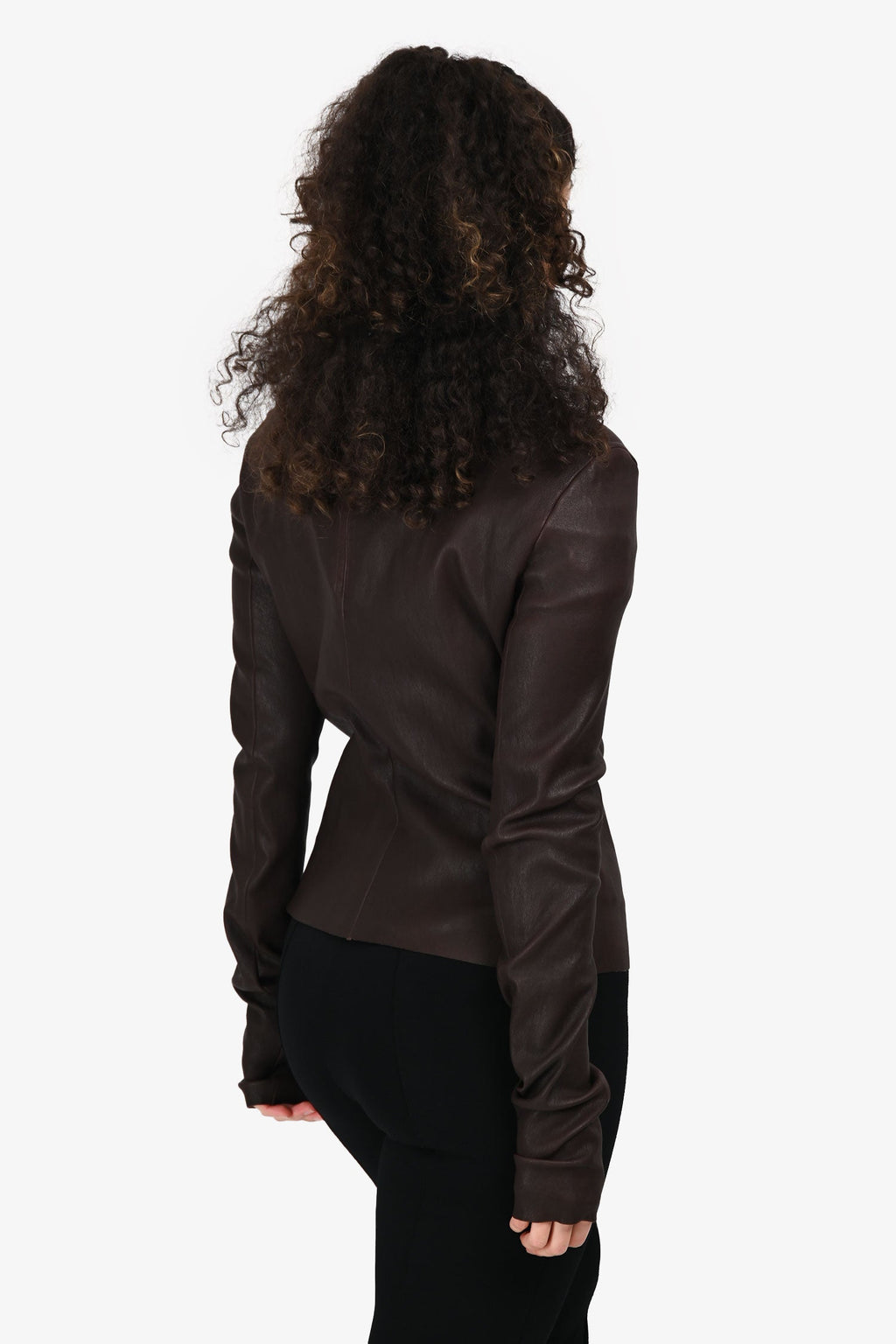 Rick Owen's Mahogany Leather 'Gary Jacket' Women's Size XL