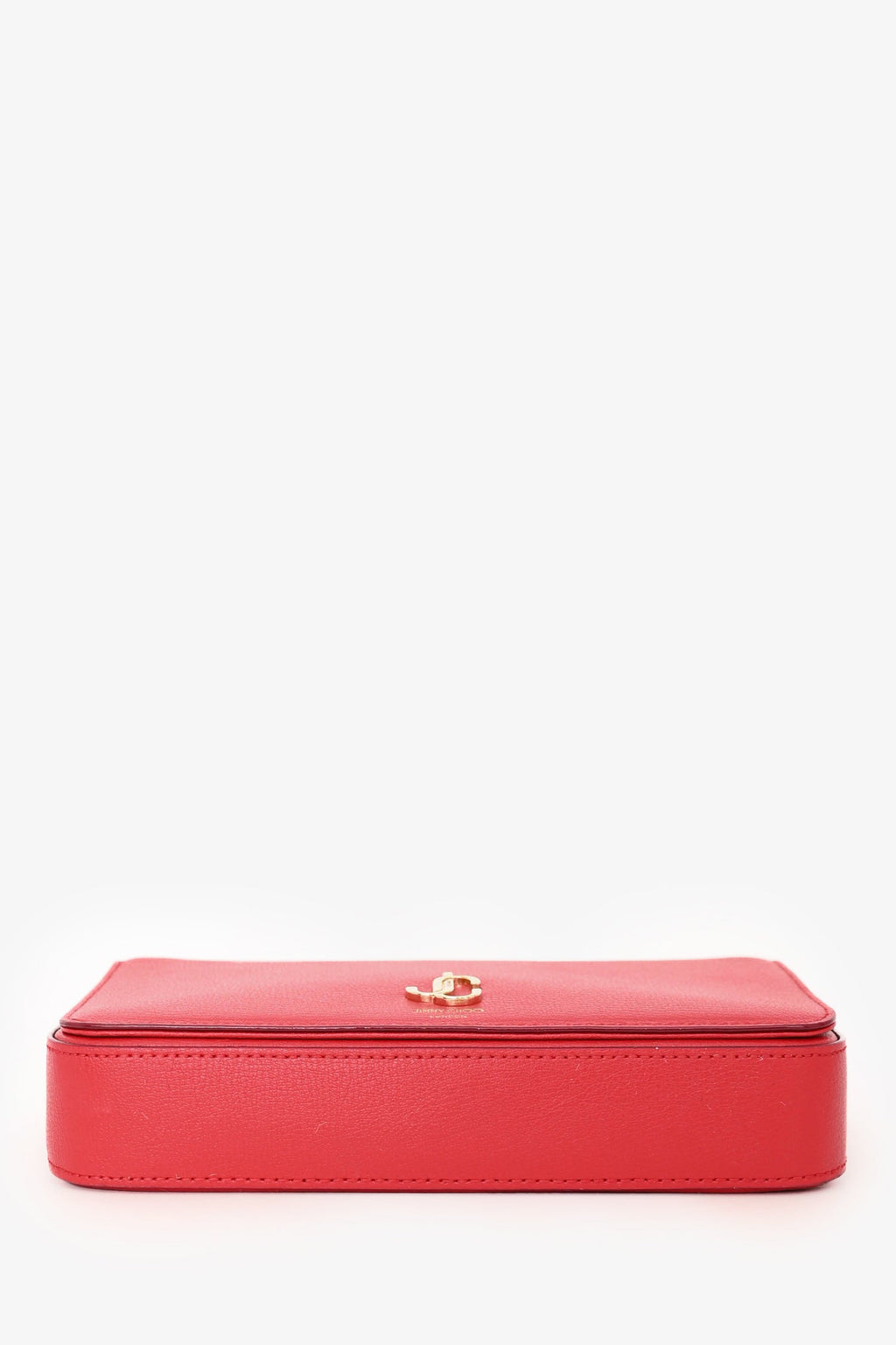 Jimmy Choo Red Leather Logo Palace Wallet On Chain