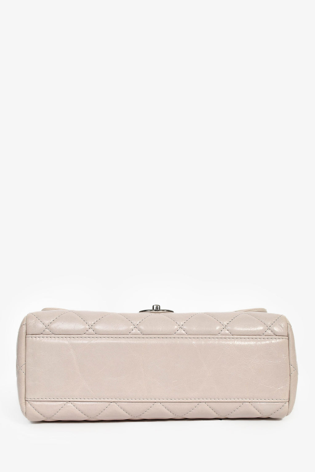 Pre-Loved Chanel™ 2014 Light Taupe Aged Calfskin Leather Jumbo Single Flap