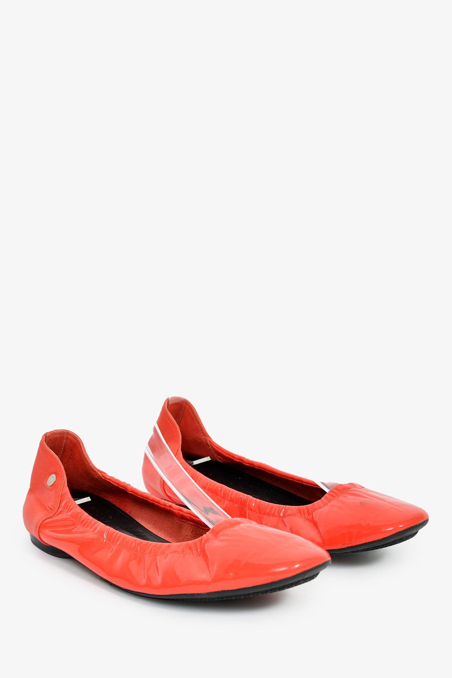 Hermès Orange Patent Ballet Flats Size 36.5