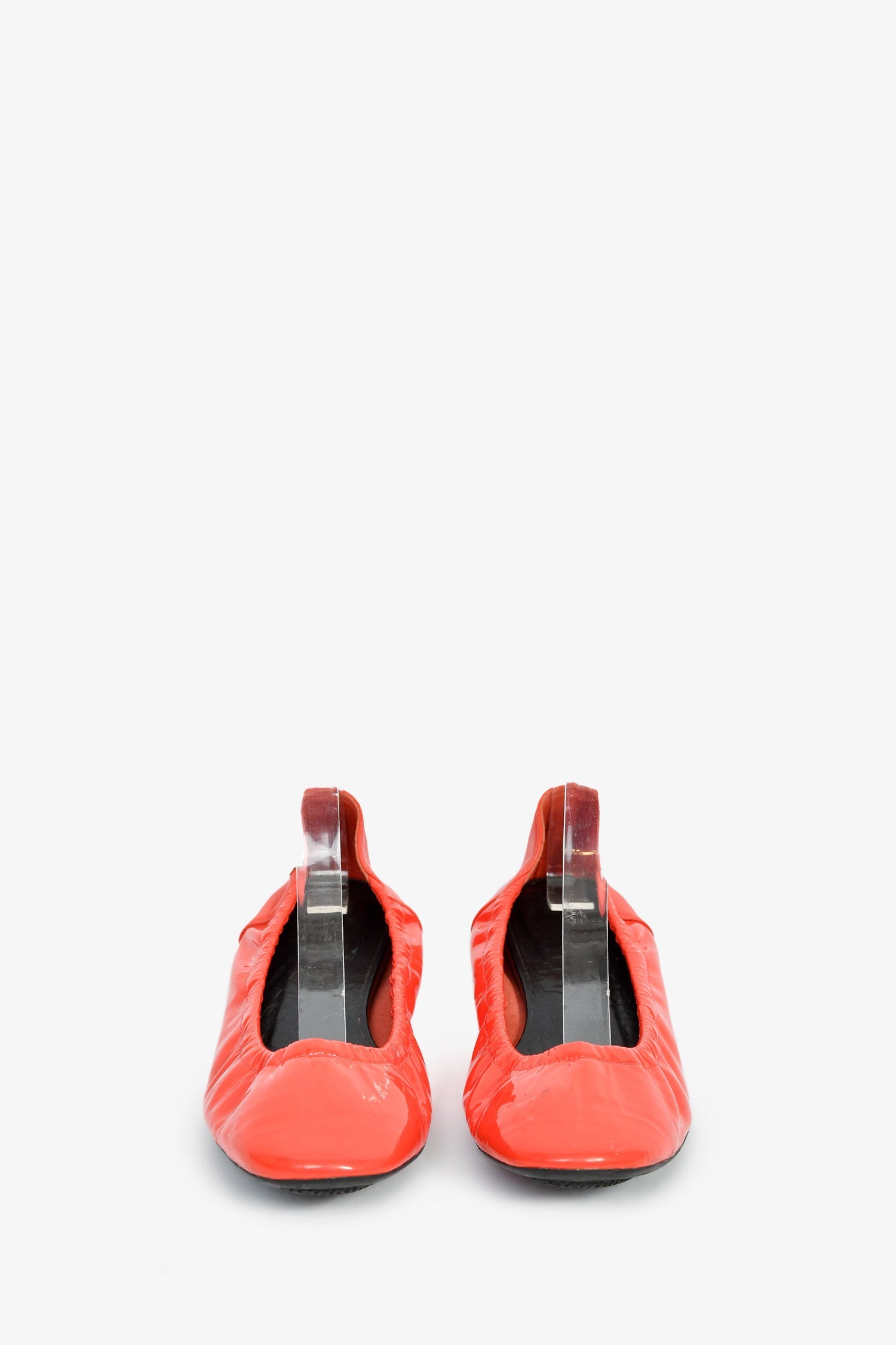Hermès Orange Patent Ballet Flats Size 36.5