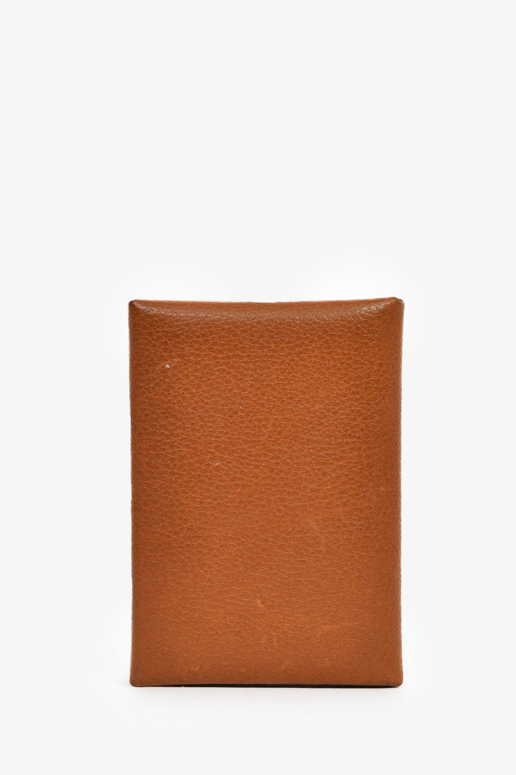 Hermès 2024 Brown Leather Calvi Duo Compact  Holder