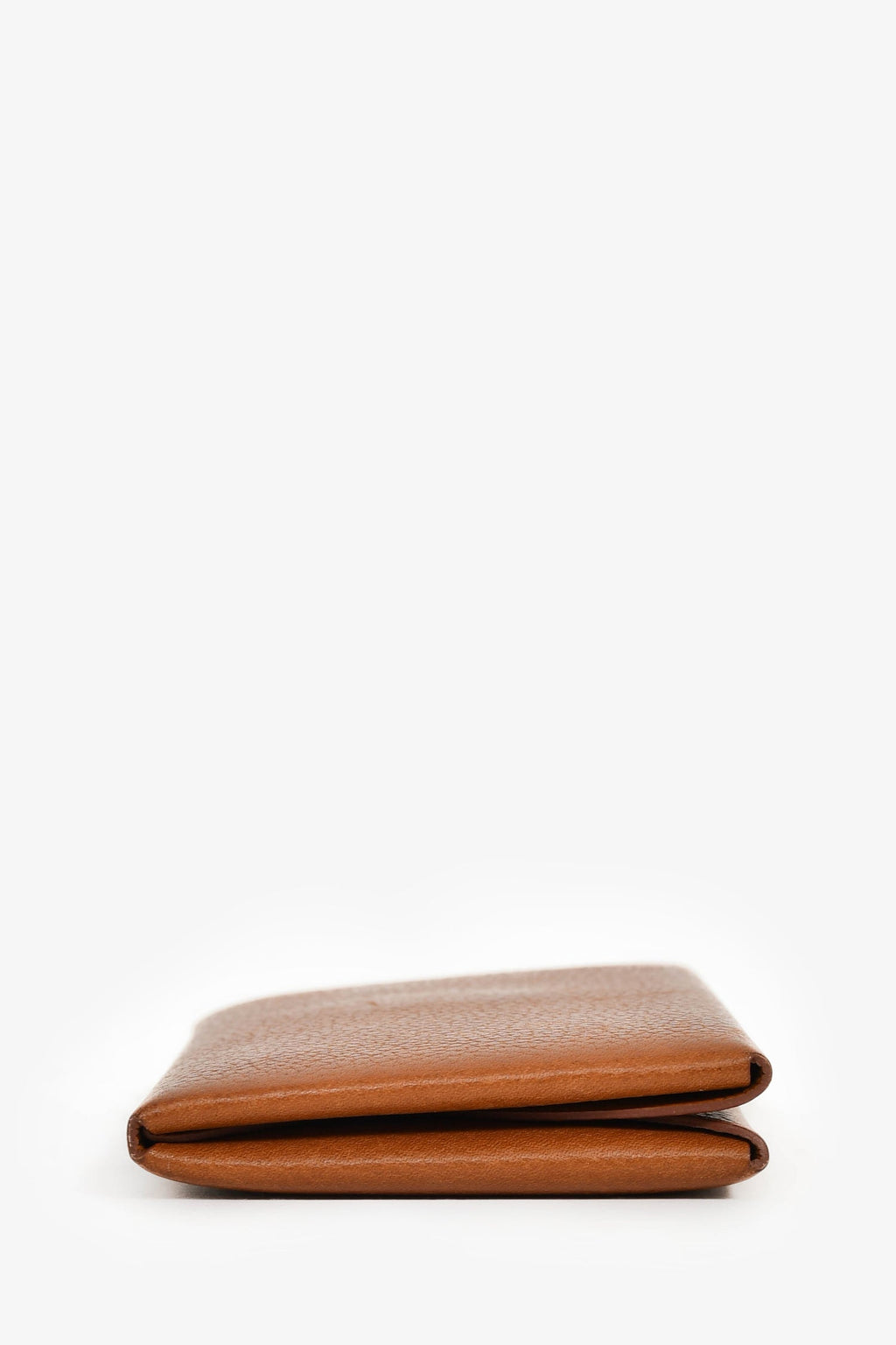 Hermès 2024 Brown Leather Calvi Duo Compact  Holder