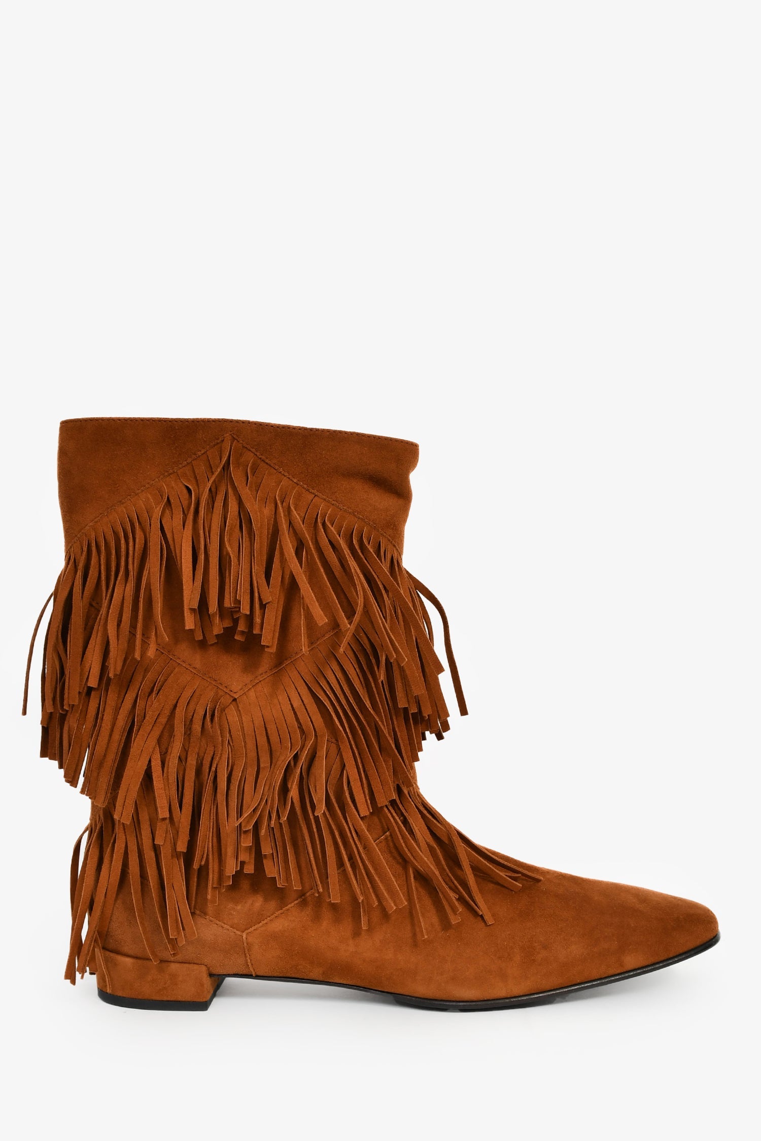 Roger Vivier Brown Suede Tassled Moccasin Boots Size 41