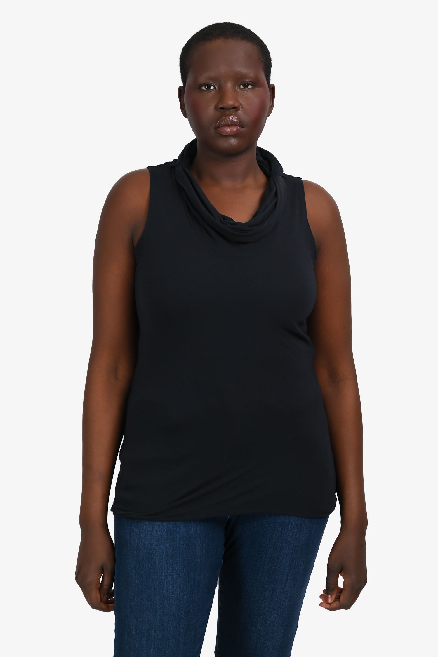D&G Black Sleeveless Rollneck Top Size 46