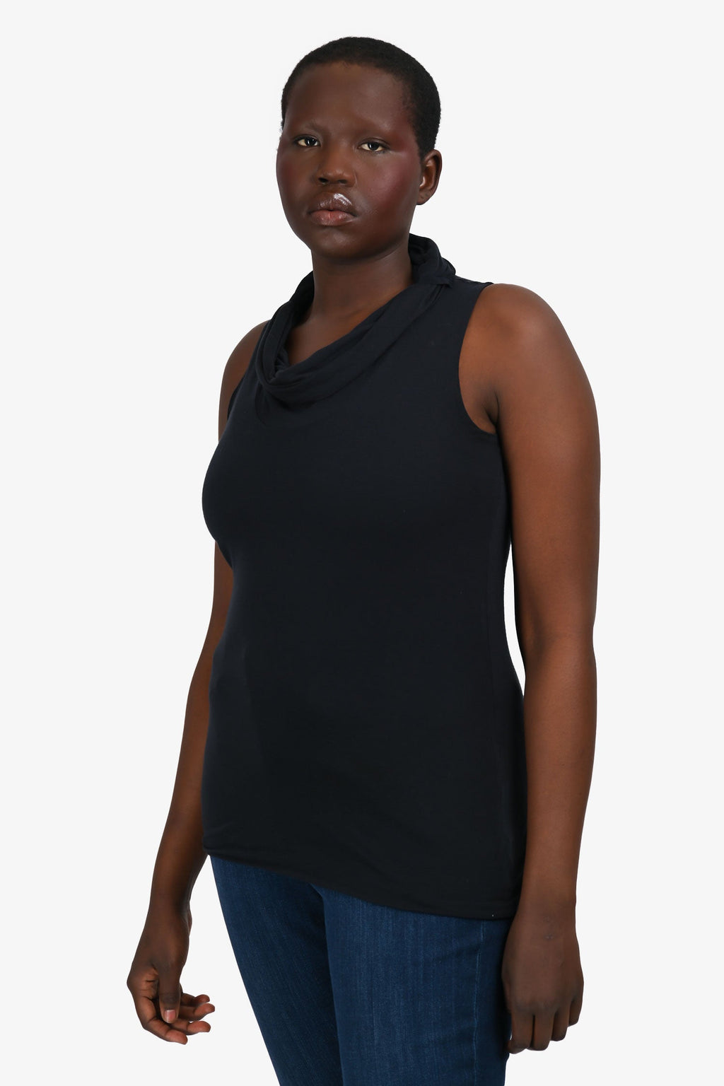 D&G Black Sleeveless Rollneck Top Size 46