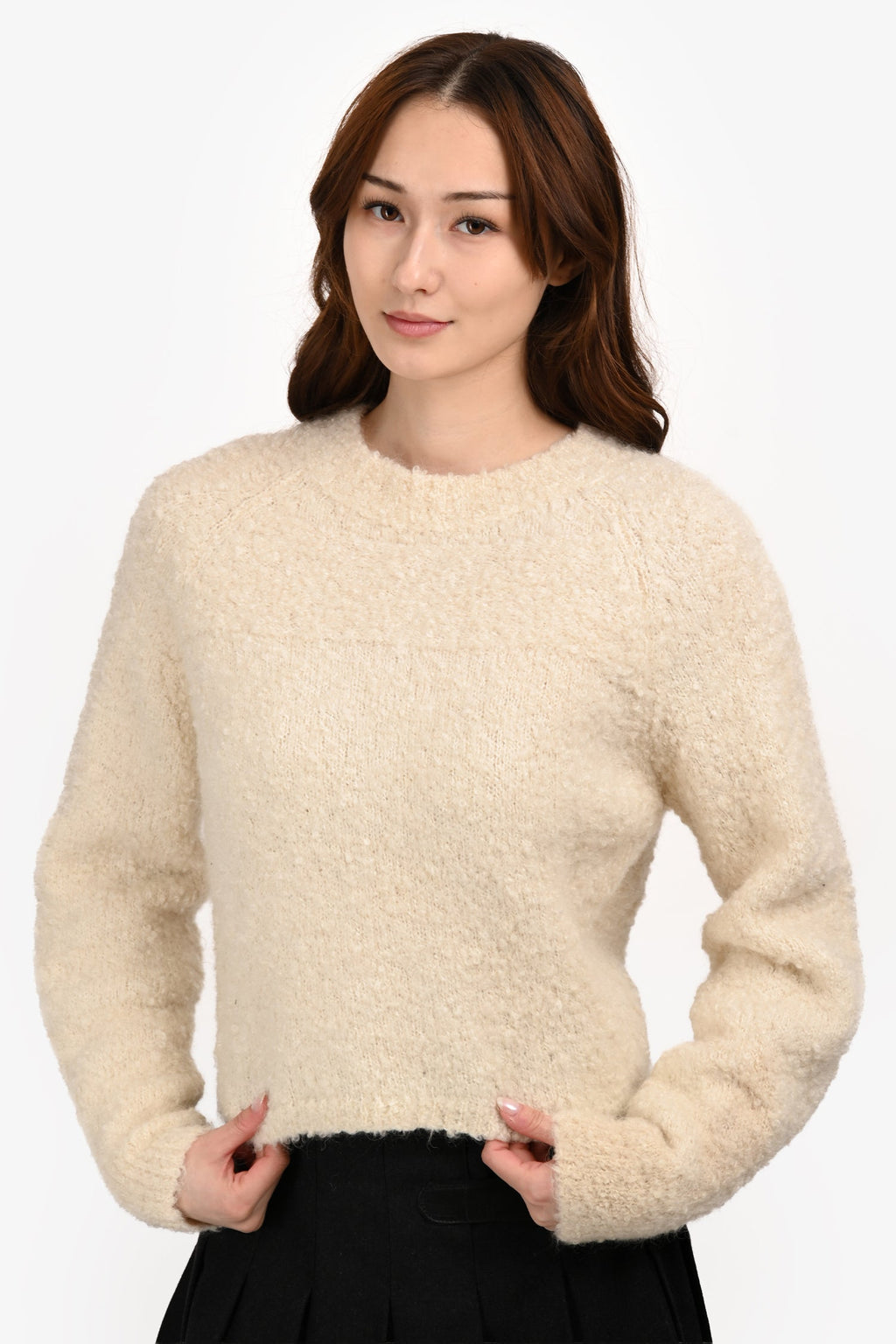 Isabel Marant White Mohair/Alpaca Boucle Sweater Size 38
