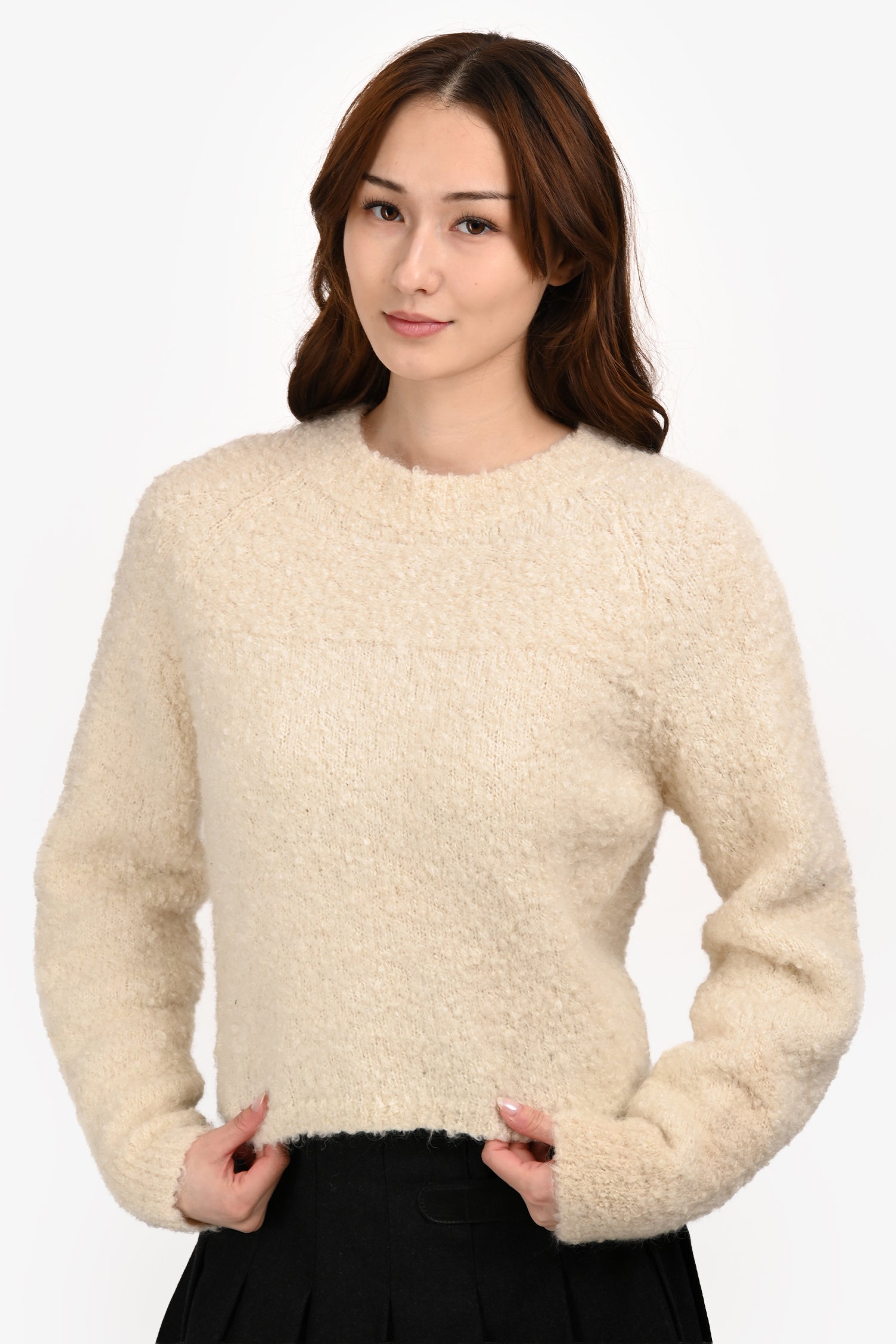 Isabel Marant White Mohair/Alpaca Boucle Sweater Size 38