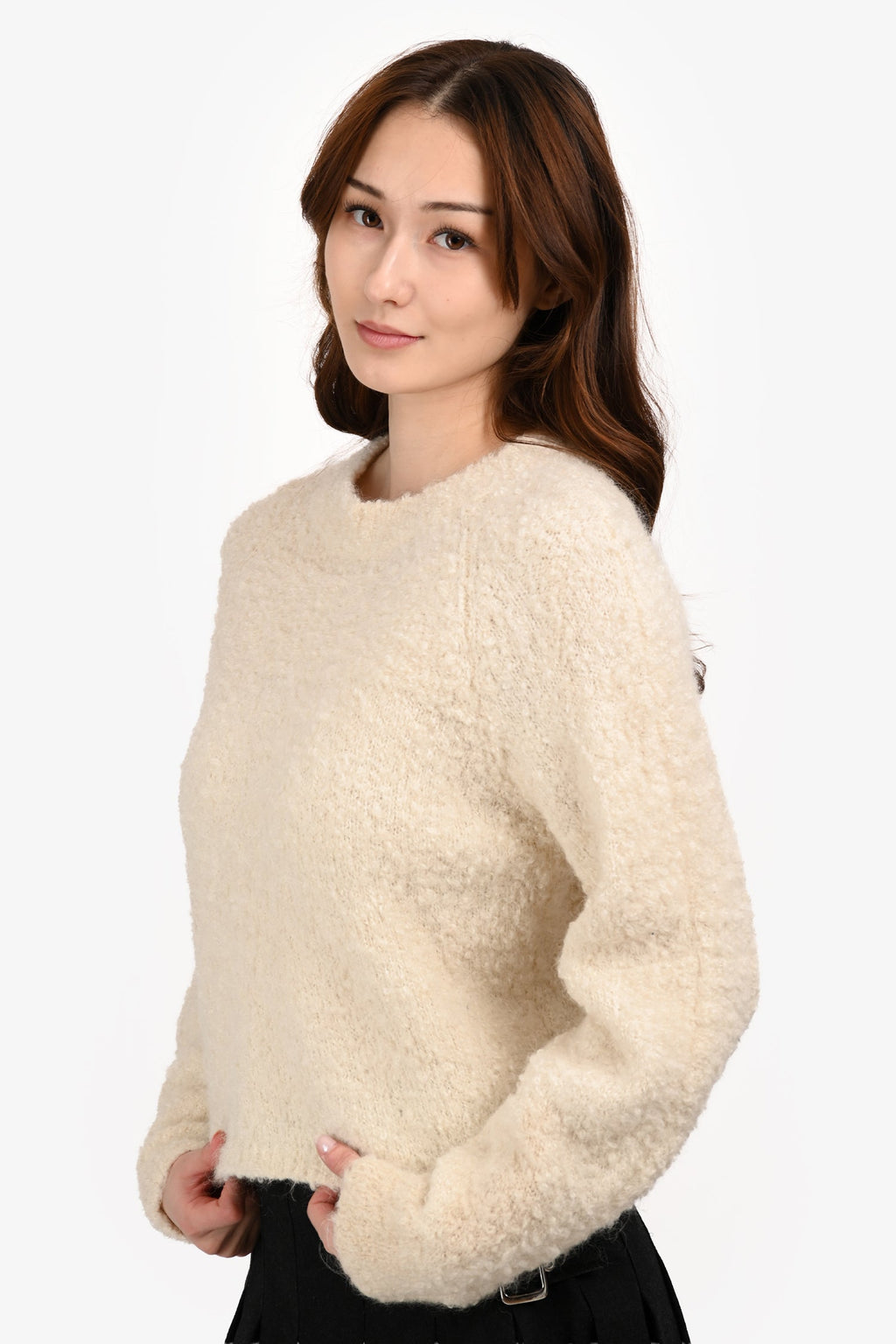 Isabel Marant White Mohair/Alpaca Boucle Sweater Size 38