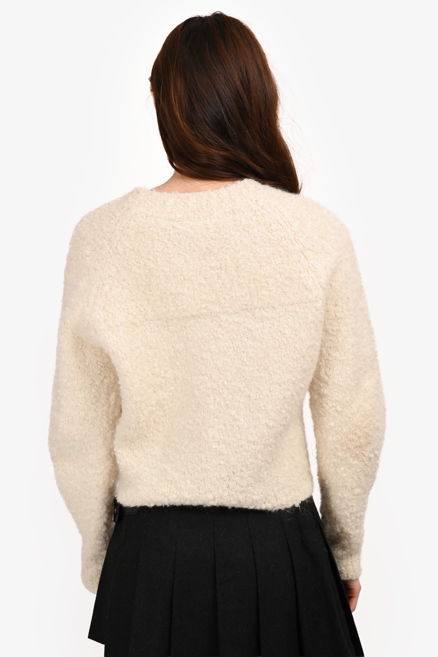 Isabel Marant White Mohair/Alpaca Boucle Sweater Size 38