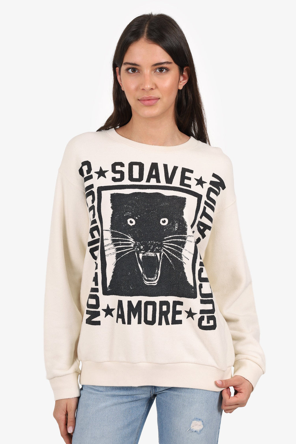 Gucci Cream Cat Sweatshirt Size S