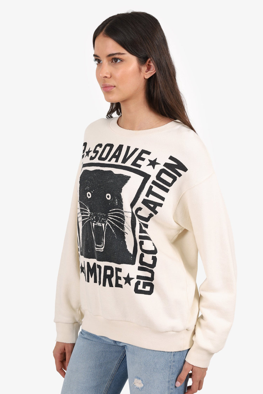 Gucci Cream Cat Sweatshirt Size S