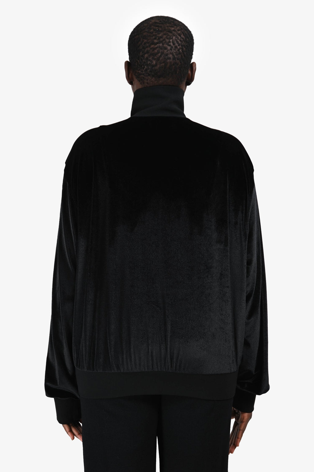 Versace Black Velvet Medusa Logo Embroidered Zip Up Hoodie Size XL
