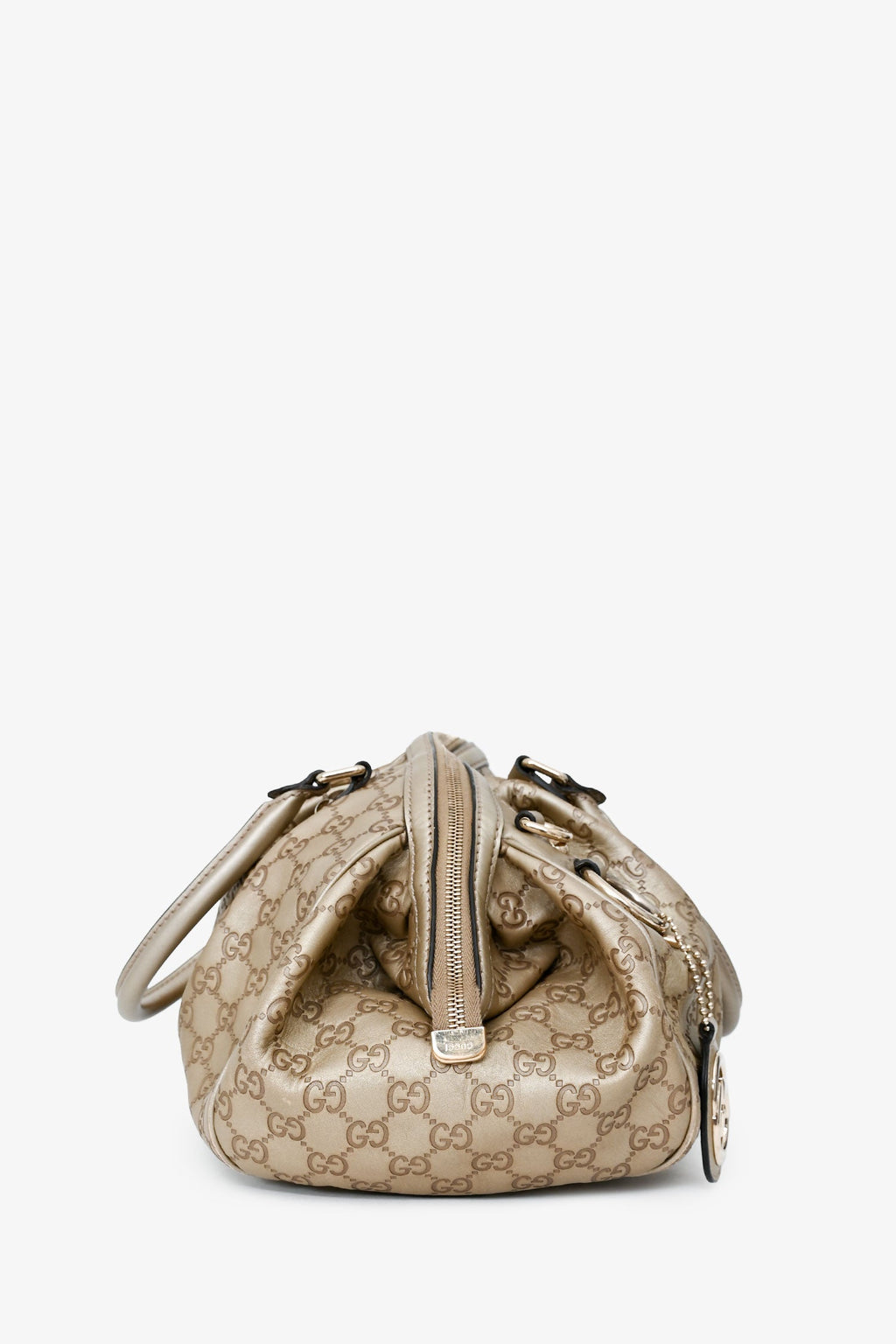 Gucci Gold Leather Guccisimma Sukey Shoulder Bag