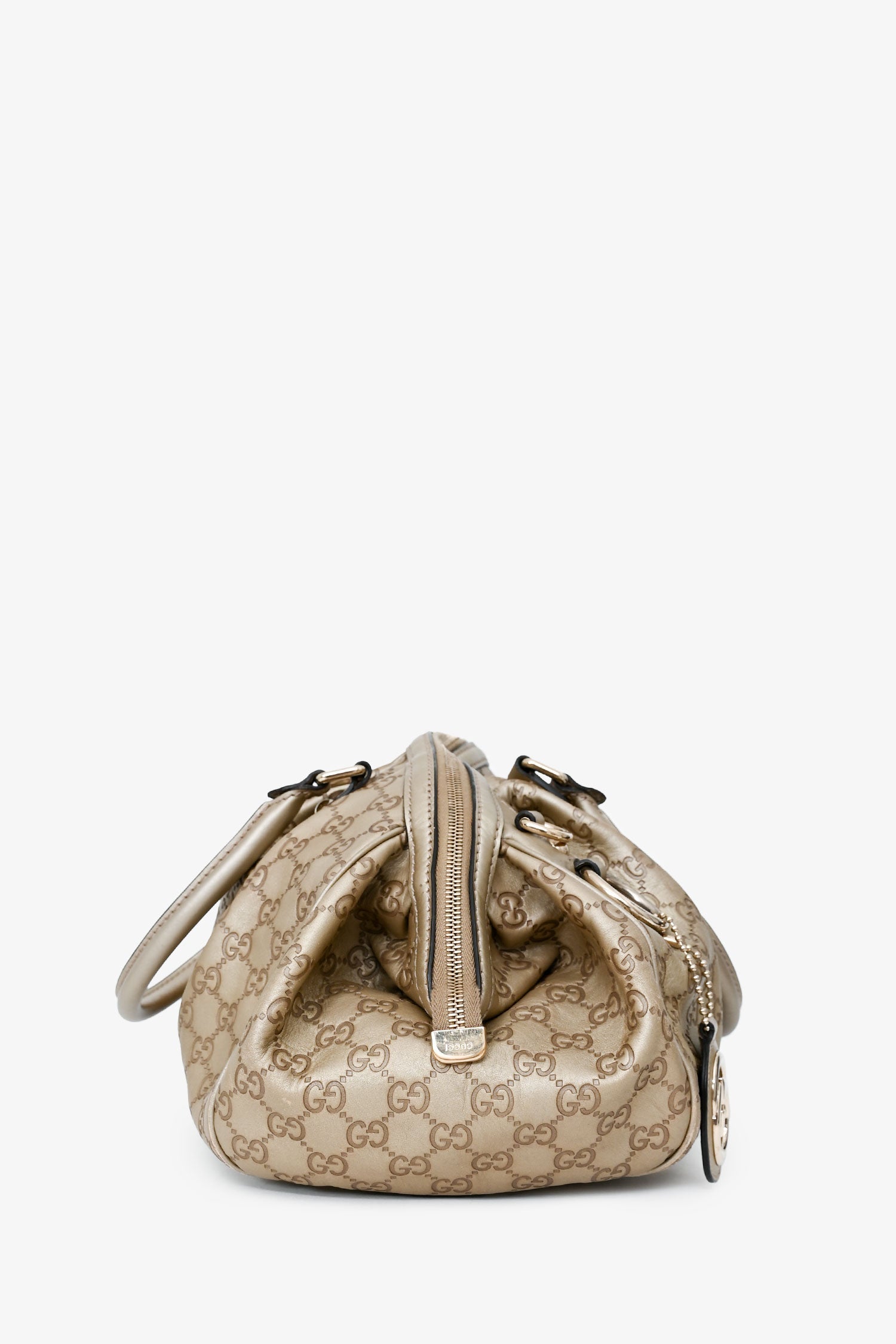 Gucci Gold Leather Guccisimma Sukey Shoulder Bag