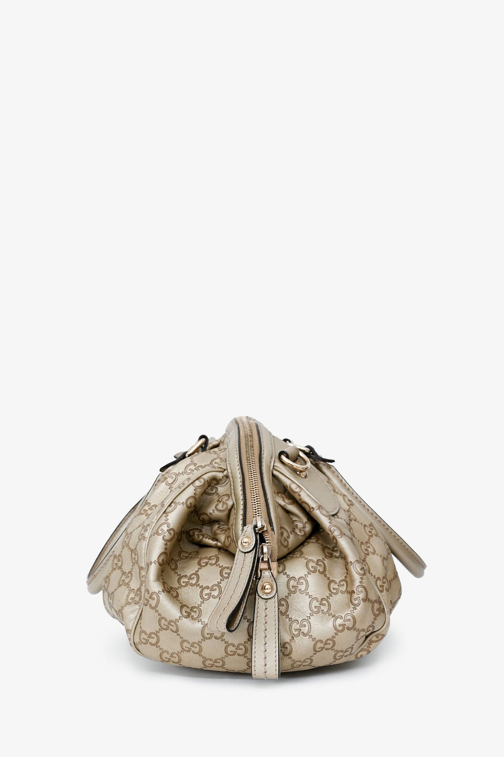 Gucci Gold Leather Guccisimma Sukey Shoulder Bag