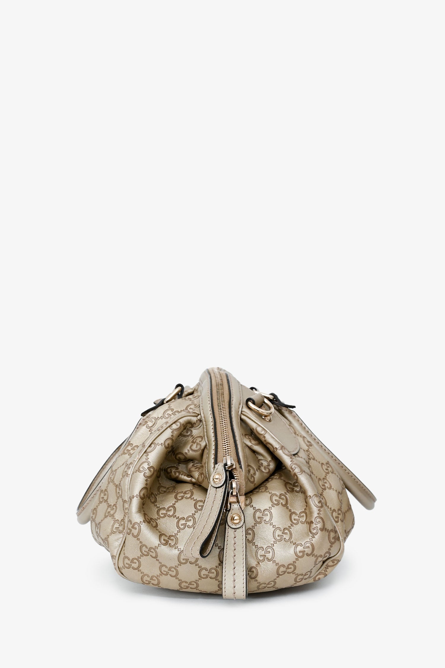 Gucci Gold Leather Guccisimma Sukey Shoulder Bag