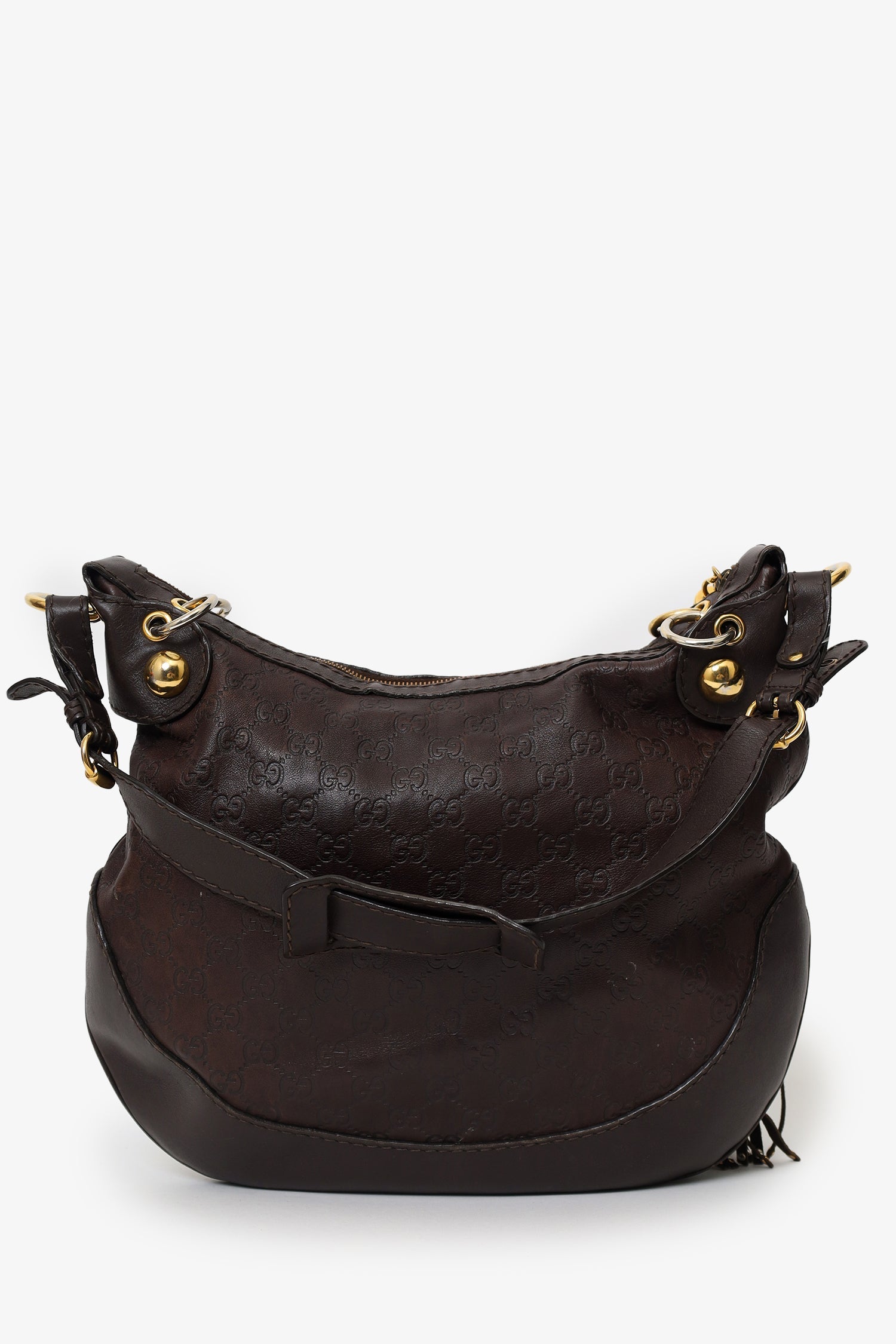 Gucci Brown Leather Babouska Heart Hobo Bag