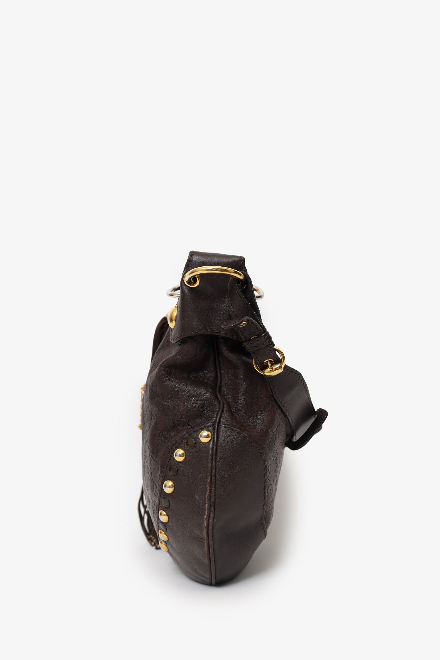 Gucci Brown Leather Babouska Heart Hobo Bag