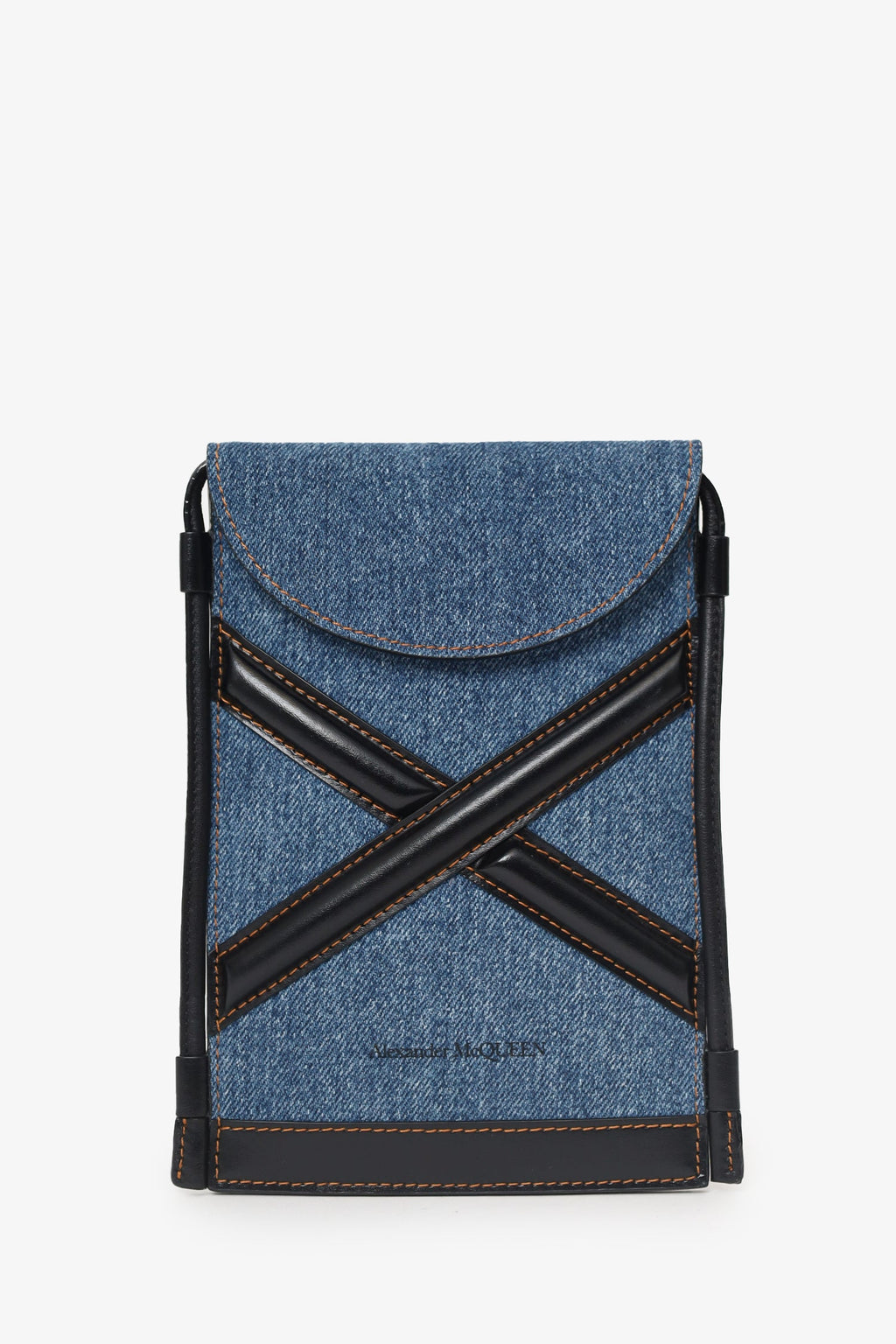 Alexander McQueen Denim Leather Crossbody Bag