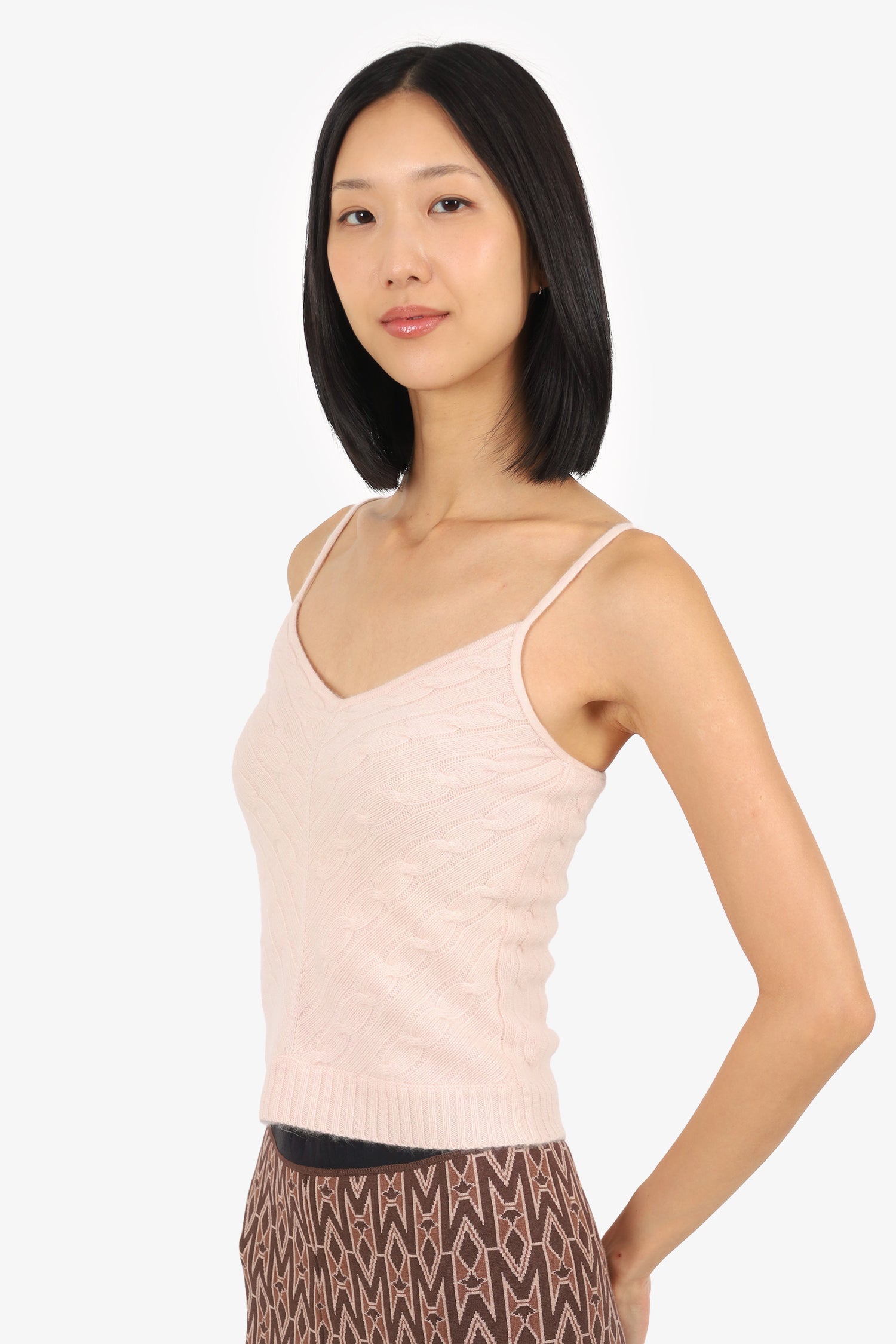 Ralph Lauren Pink Cashmere Cable Knit Vest Size XS