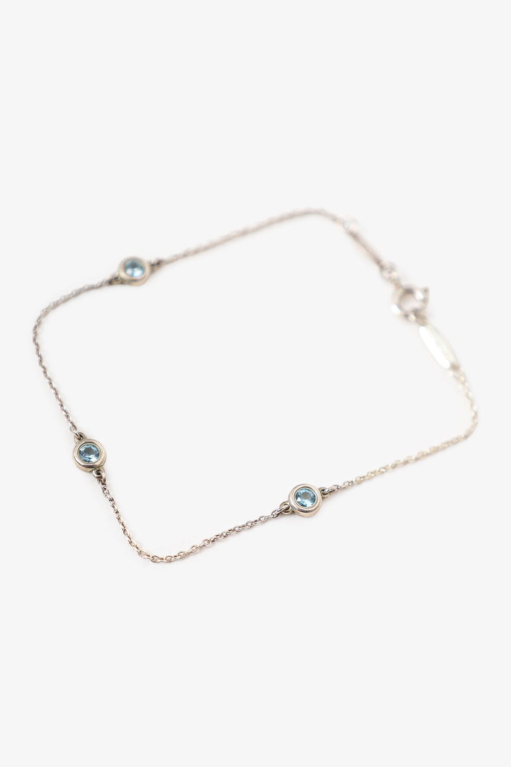 Tiffany & Co. Sterling Silver Aquamarine Elsa Peretti Colour By The Yard Bracelet
