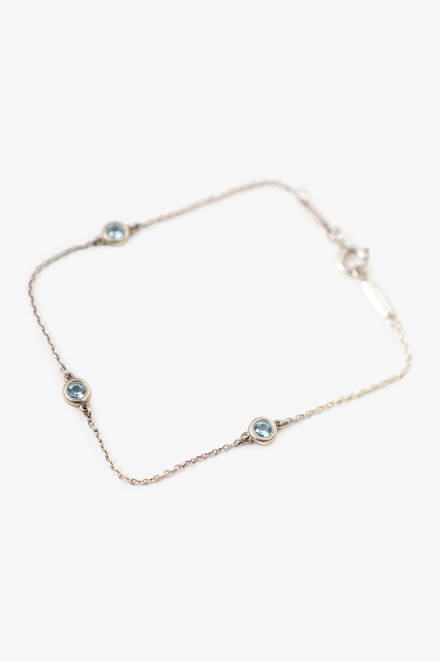 Tiffany & Co. Sterling Silver Aquamarine Elsa Peretti Colour By The Yard Bracelet