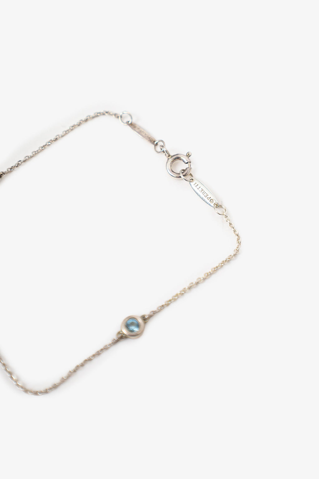 Tiffany & Co. Sterling Silver Aquamarine Elsa Peretti Colour By The Yard Bracelet