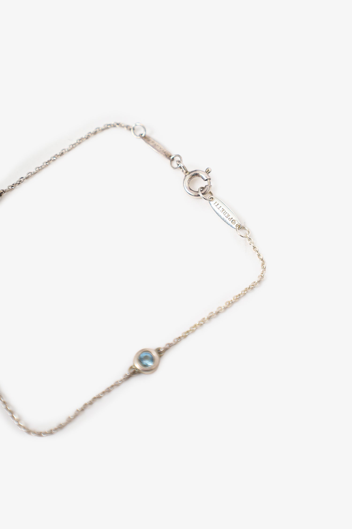 Tiffany & Co. Sterling Silver Aquamarine Elsa Peretti Colour By The Yard Bracelet