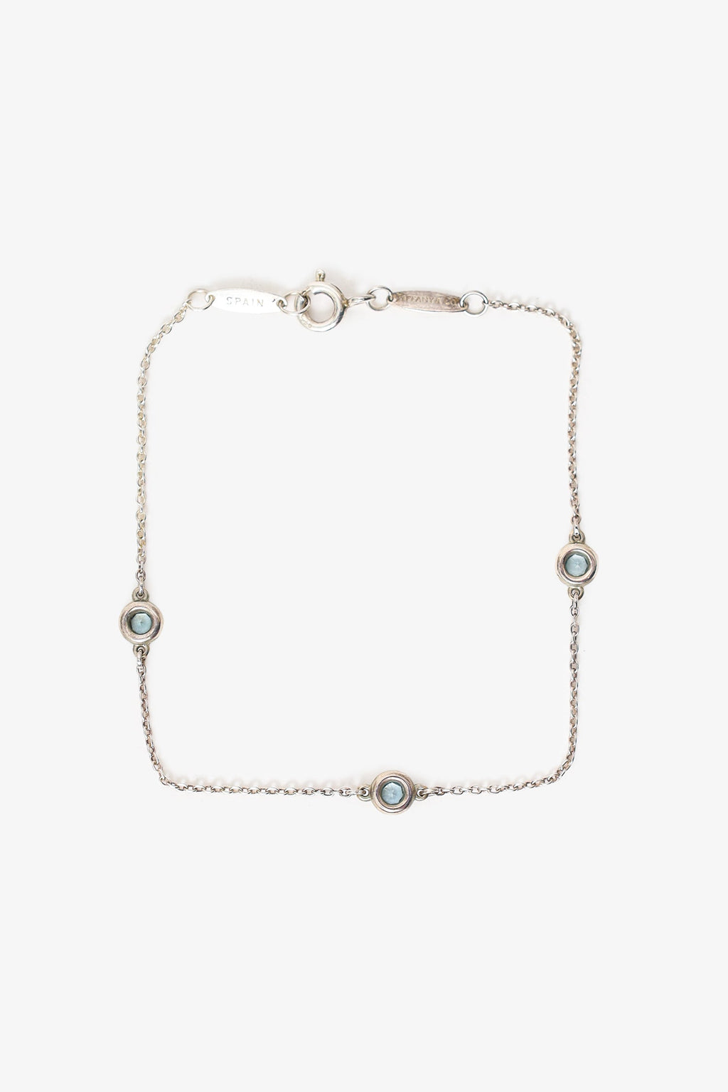 Tiffany & Co. Sterling Silver Aquamarine Elsa Peretti Colour By The Yard Bracelet