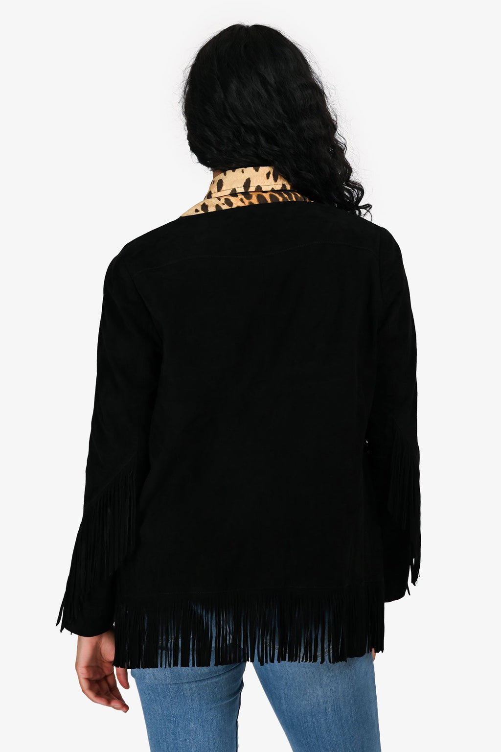 Maje Black Suede Fringe Jacket Size 38