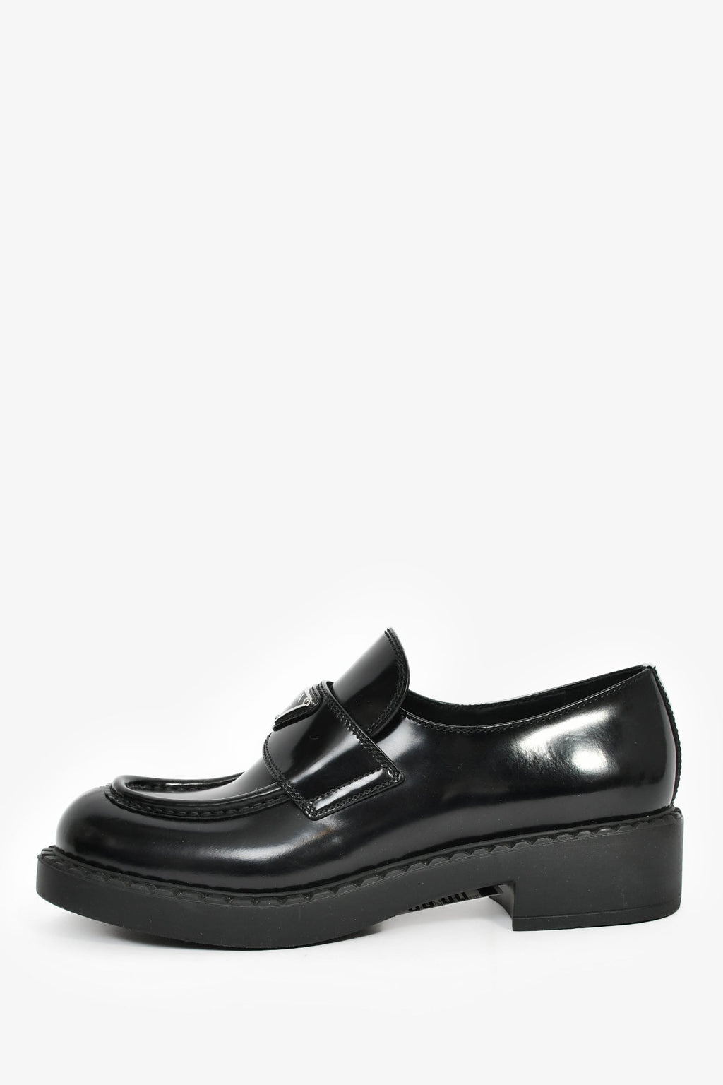 Prada Black Brushed Leather Loafers Size 39