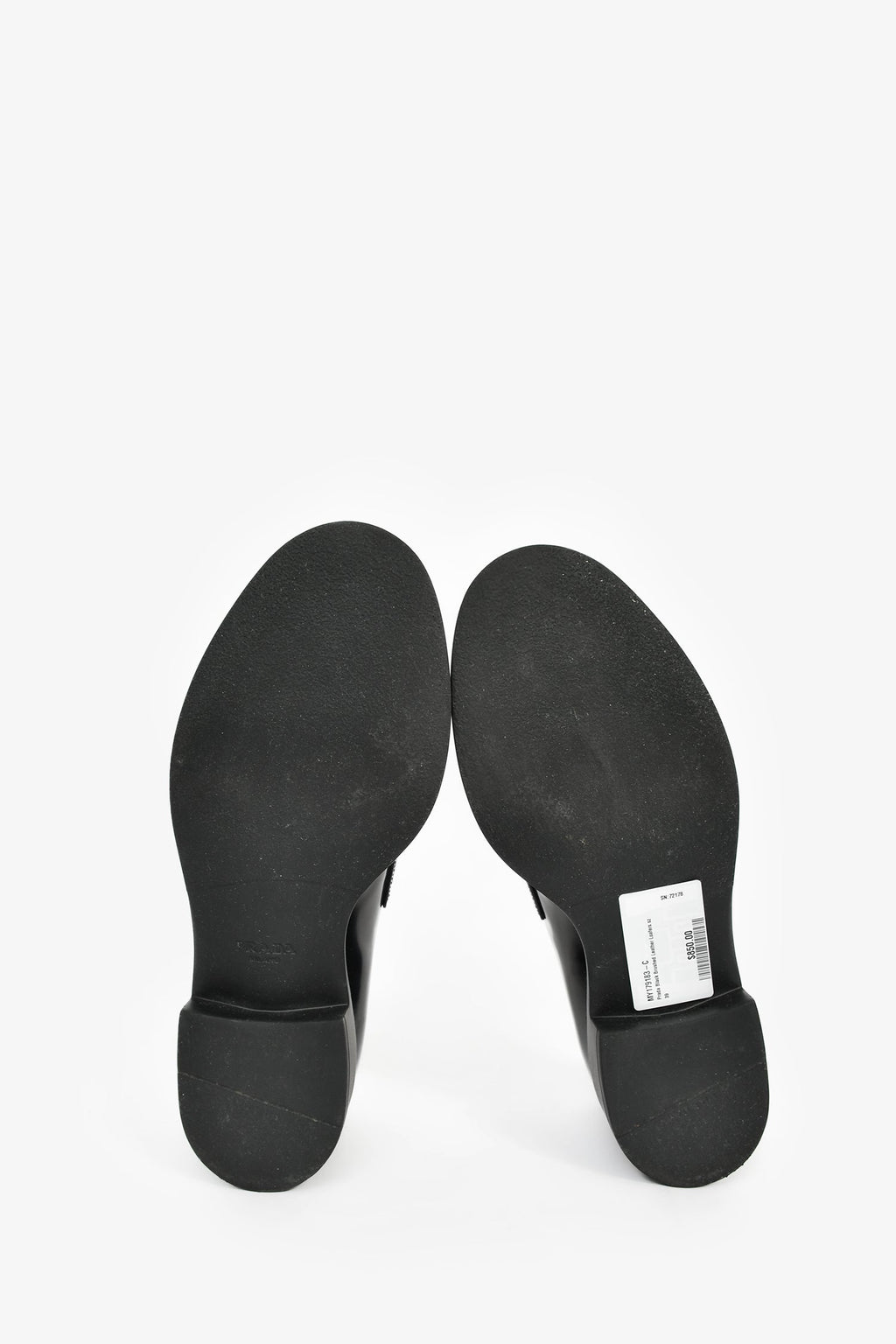 Prada Black Brushed Leather Loafers Size 39