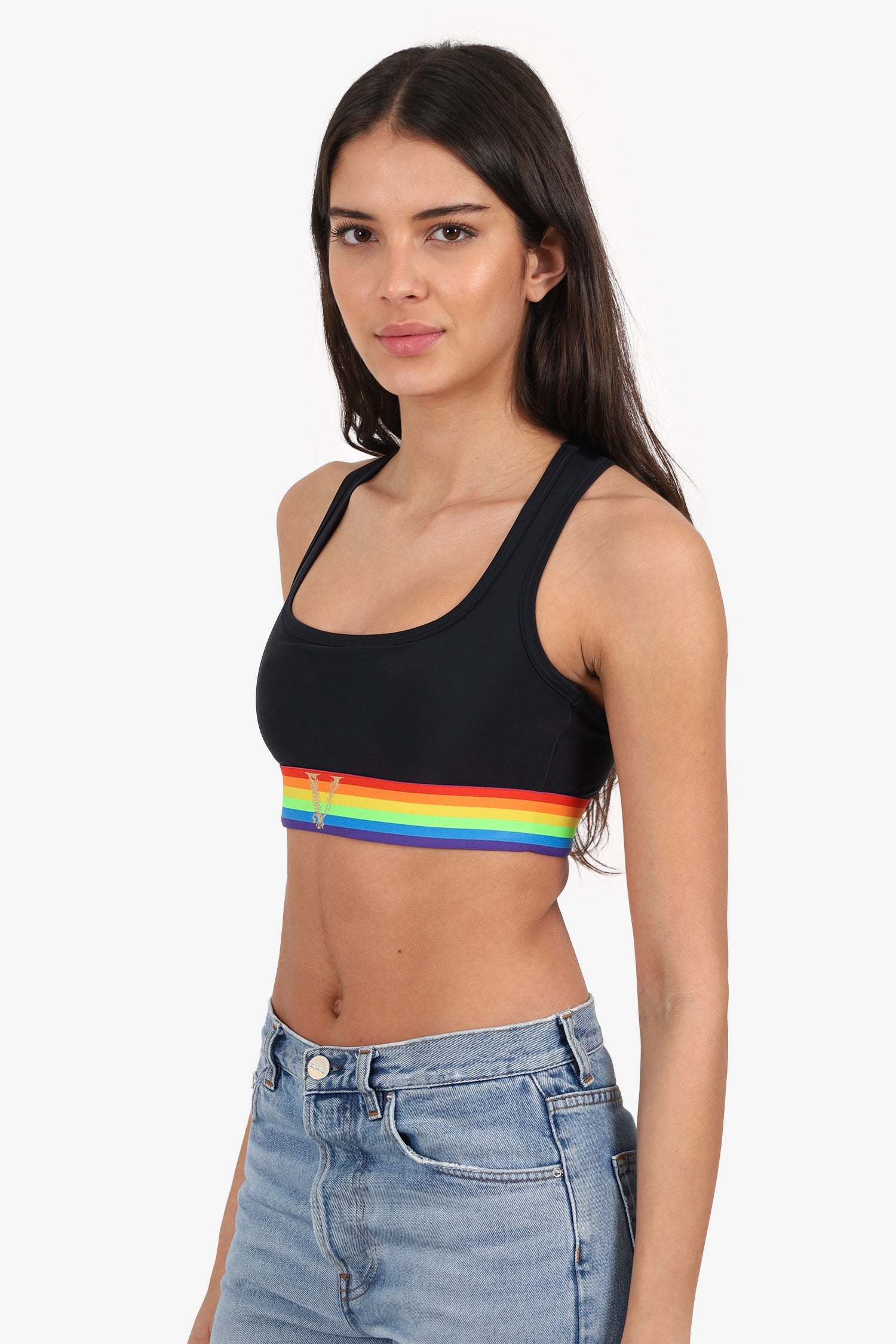 Versace Black V-logo Bralette Size 2