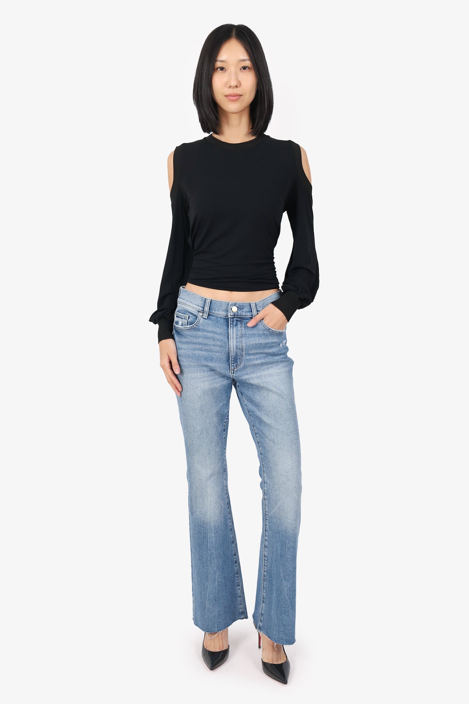 DL1961 Blue Denim Flared Leg Jeans Size 26